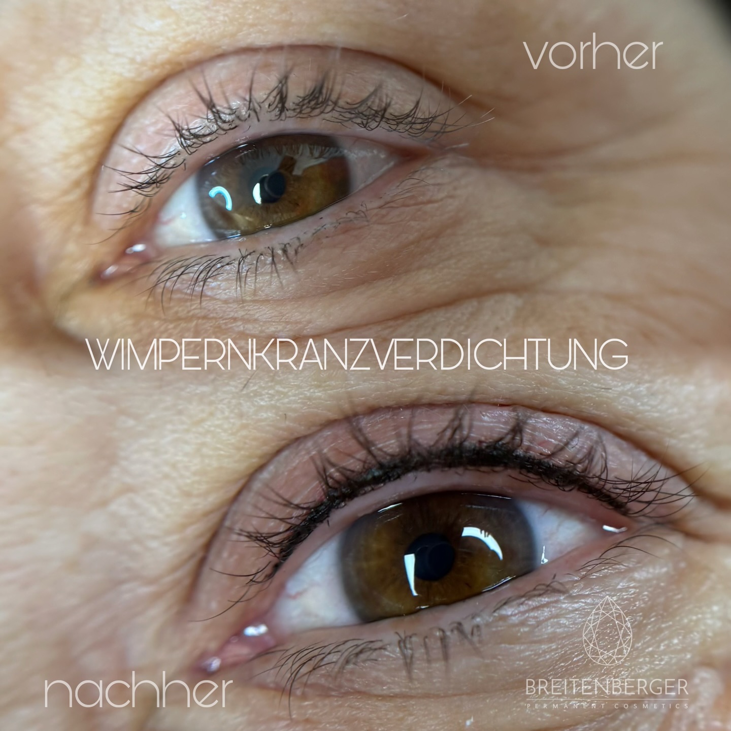 Keine Lust mehr auf Panda Augen wenn das Make Up verschmiert? Dann ist die Wimpernkranzverdichtung die richtige Behandlung für dich 🖤
In nur einer Stunde bekommst du einen dauerhaft ausdrucksstarken Blick, der nie verschmiert und immer sitzt.
Gerade bei Frauen mit hellen Wimpern sieht das Auge ohne Make Up oft fahl aus - es fehlt einfach etwas.
Die Linie am Wimpernansatz gibt dem Auge tiefe und Ausdruck, ganz so als hätte man sehr dichte dunkle Wimpern.
Gönn dir deine Me-Time und buche gleich deinen Termin ganz bequem online.
PERMANENT MAKEUP
LASHLINER
BEAUTY