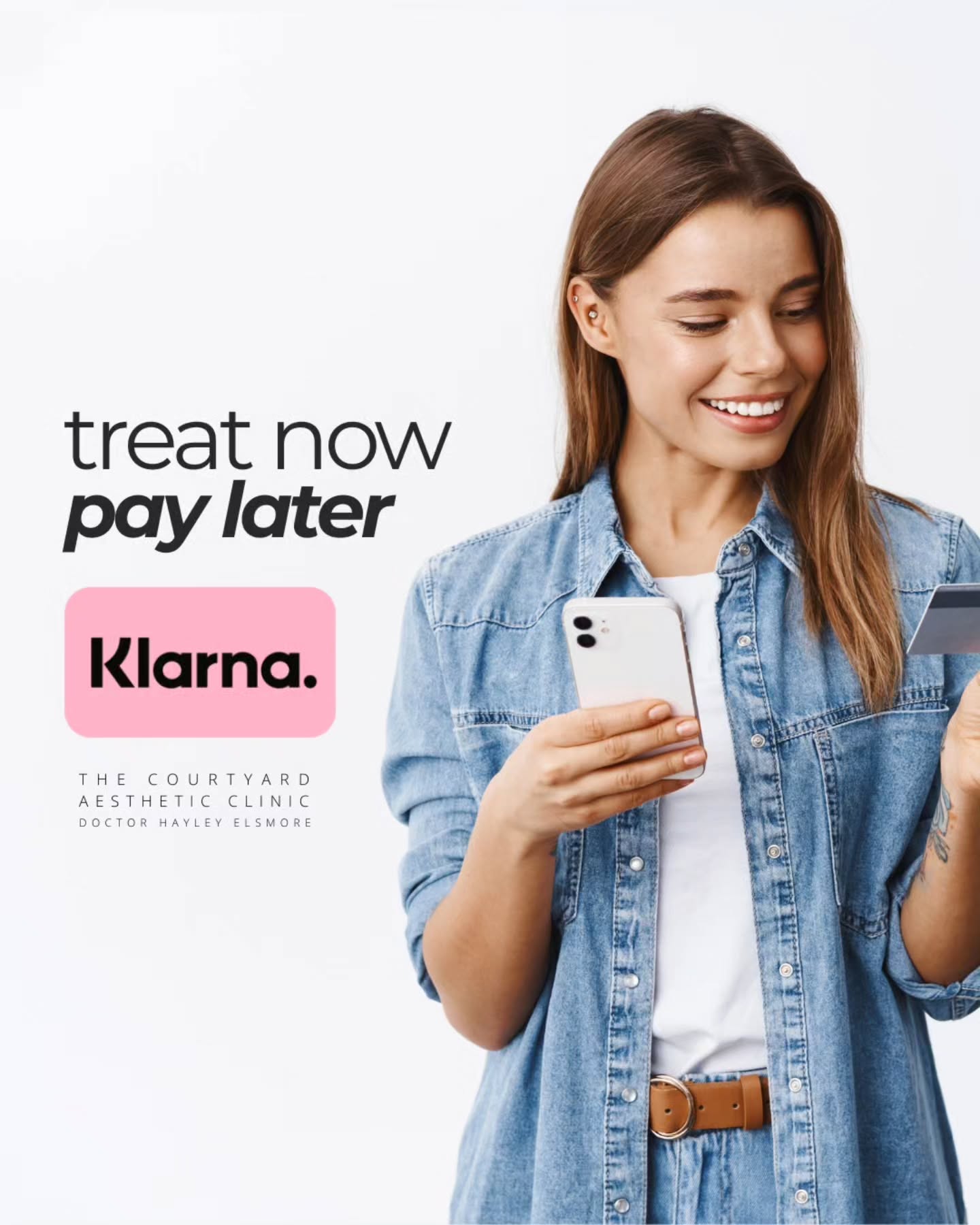 Money feeling a little tight after Christmas? 💸
Don’t worry - you can now pay for your treatments with Klarna and spread the cost stress-free!
Get the glow now, pay later ✨️
Enquire with one of our team today!