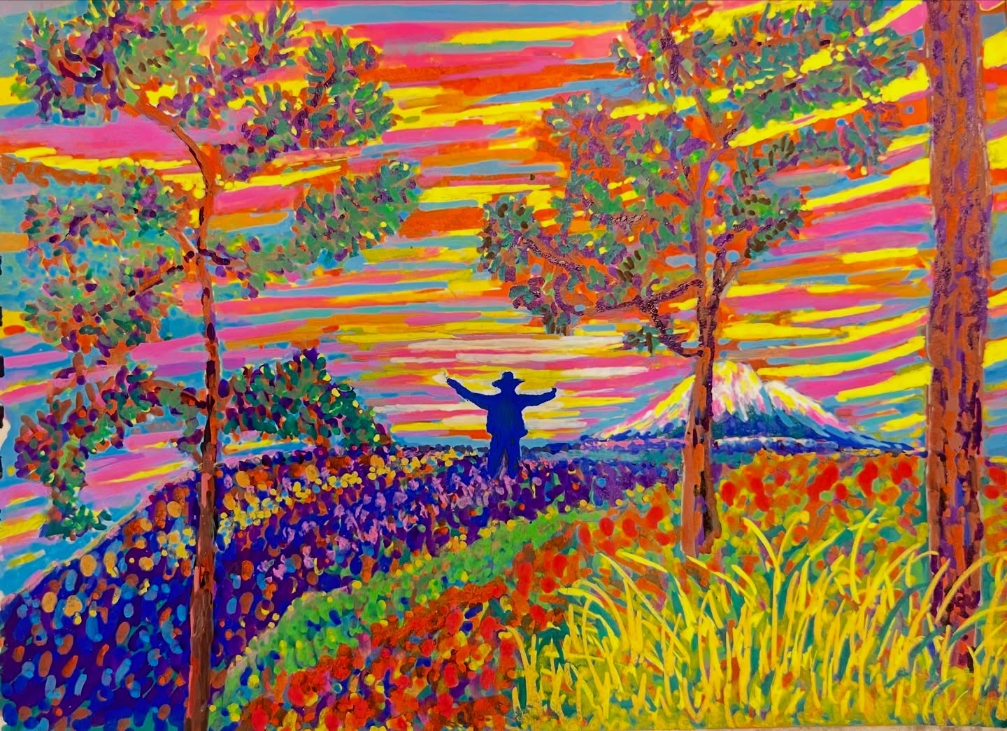 I have been getting back in to drawing and painting lately. Here is a new one I call Kelowna Skies, Acrylic Market on paper- contact me if you are interested in purchasing a print and supporting my art. #acrylicpainting #acrylicmarkers #painter #kelownapainting