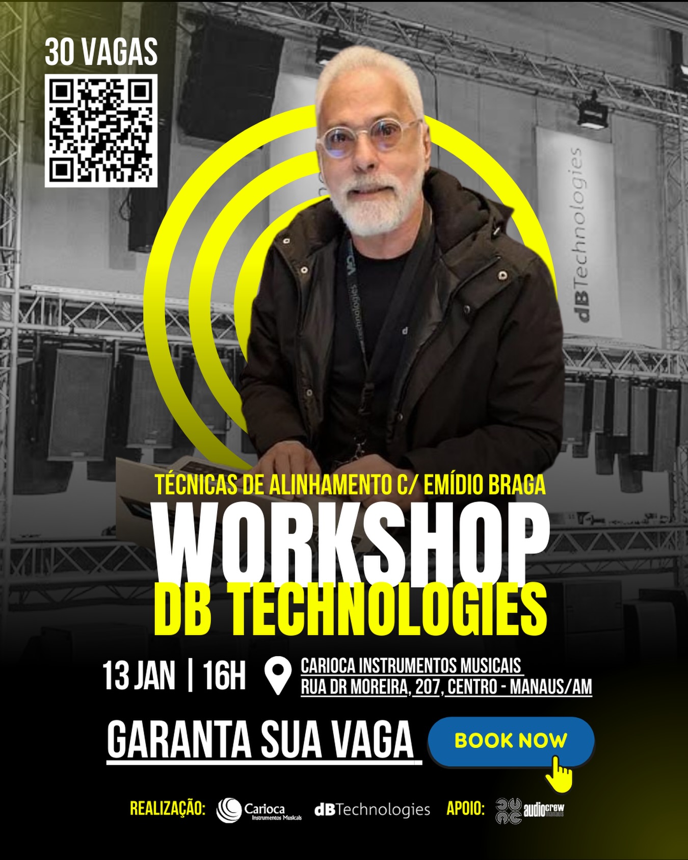 ⚠ INSCRIÇÕES ENCERRADAS ⚠
Workshop imperdível para profissionais e apaixonados por áudio! ✨🎶
No dia 13 de janeiro, às 16h, a Carioca Instrumentos Musicais recebe Emídio Braga para um workshop exclusivo sobre Técnicas de Alinhamento com sistemas dB Technologies.
📍 Carioca Instrumentos Musicais - Centro de Manaus
⚠️ Vagas limitadas (apenas 30)
Garanta já a sua participação!
Link na Bio! Booooora!