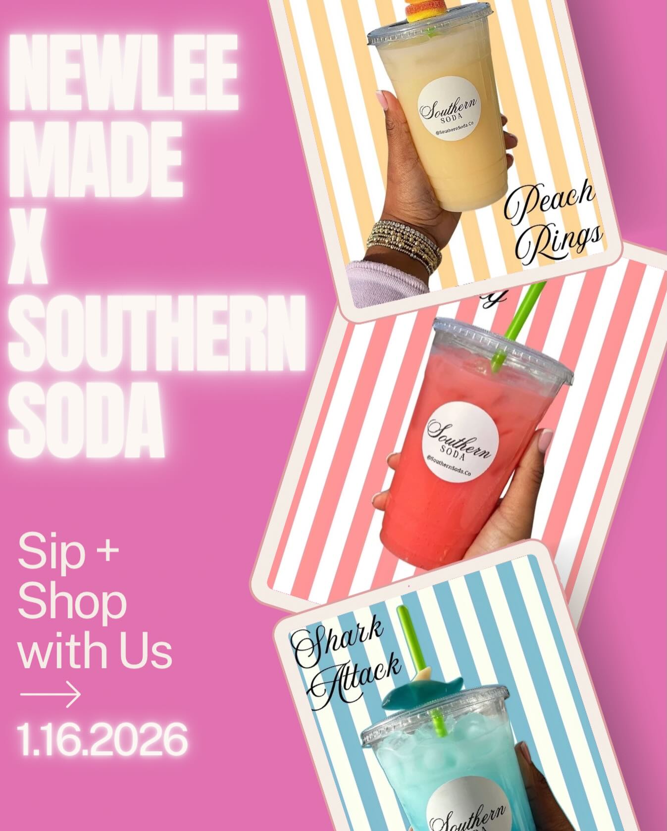 Sip, shop, repeat ๐ฅคโจ
Weโre teaming up with Southern Soda for our grand opening and bringing you the ultimate treat while you browse.
Come celebrate with us, itโs going to be so good!