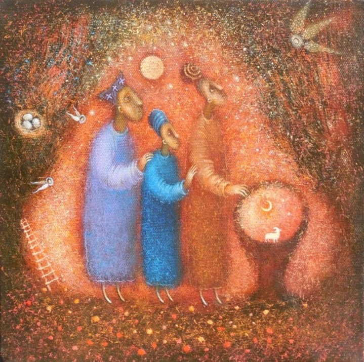 Epiphany invites us to notice the many ways God is still revealing love, justice, and possibility. Revelation is ongoing. Wonder is ongoing. Look closely with us this season.
📷: Painted by Elena Markova, "Three Travelers", 2015
#BelovedCommunityCharlotte #CLT #RootedandRadical