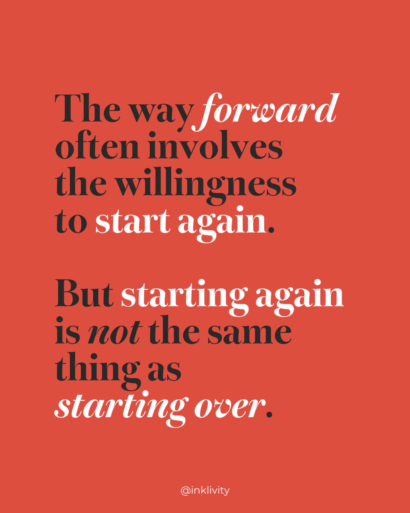Heading into the new year, I hope you feel the space to start again 💪 Start the project. Start the book. Start the podcast. It’s okay if the first rounds didn’t go as expected. We make mistakes. And sometimes they aren’t even “mistakes” in the classic sense. They’re laps of learning. And we need them to get where we’re going.
Start👏Again👏
#inklivity #graphicdesign