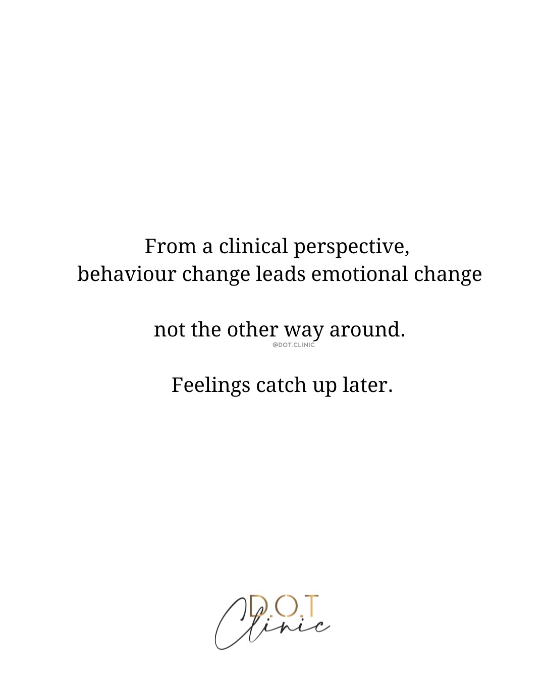 When you act differently, you send new information to the brain, creating new neural pathways. Over time, your feelings adjust to match the behaviour, not the other way around.
#MentalHealth #Therapy #mindset #counseling
