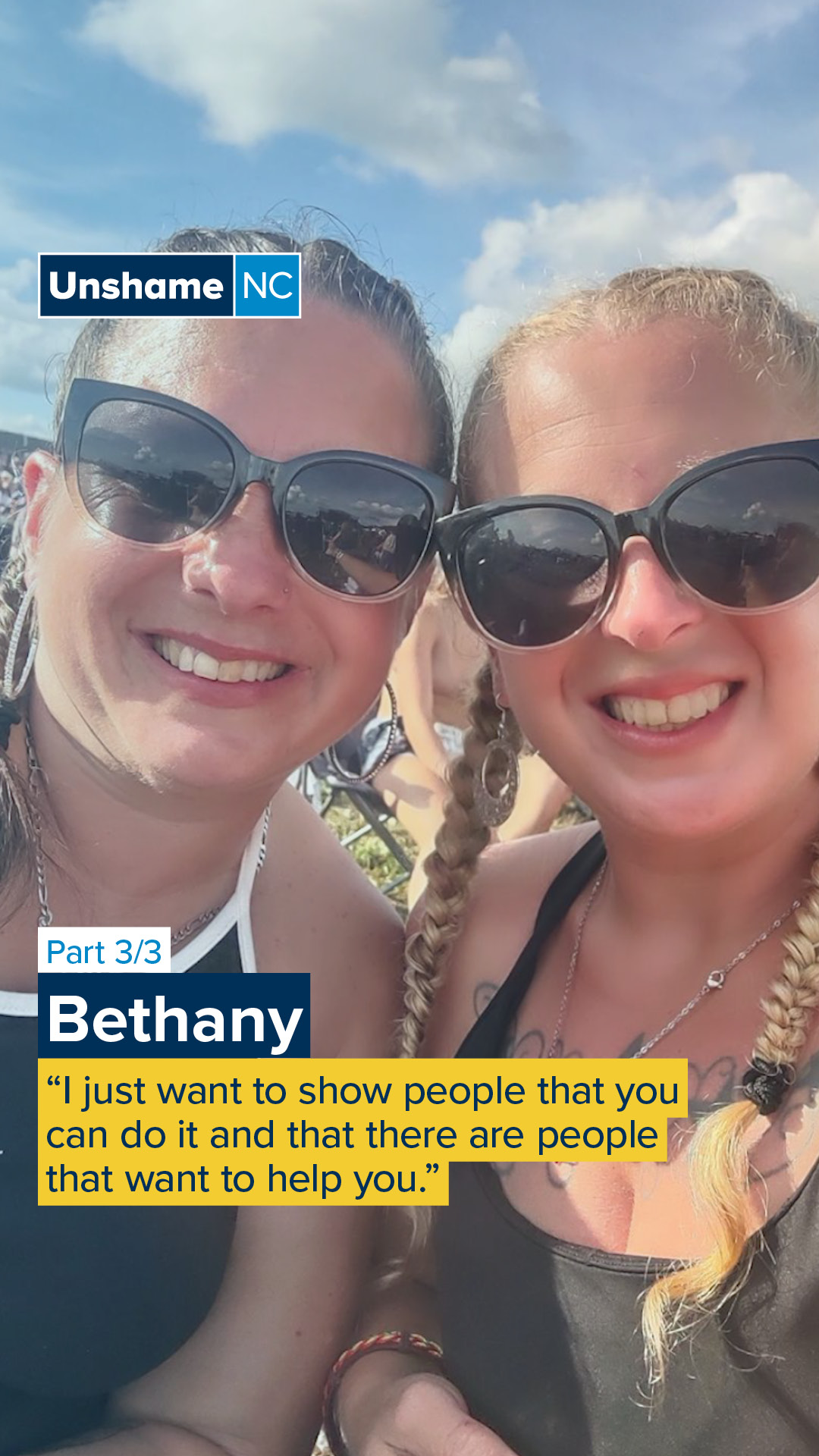 Bethany’s favorite part of her recovery has been rediscovering herself ❤️🩹. Today, she sees herself as capable, strong, and loving, with close relationships to her family, restoring things she once thought might never be part of her life again. She’s proud of the work she’s done and hopes her story inspires others, knowing this kind of growth is possible for so many other North Carolinians, too.