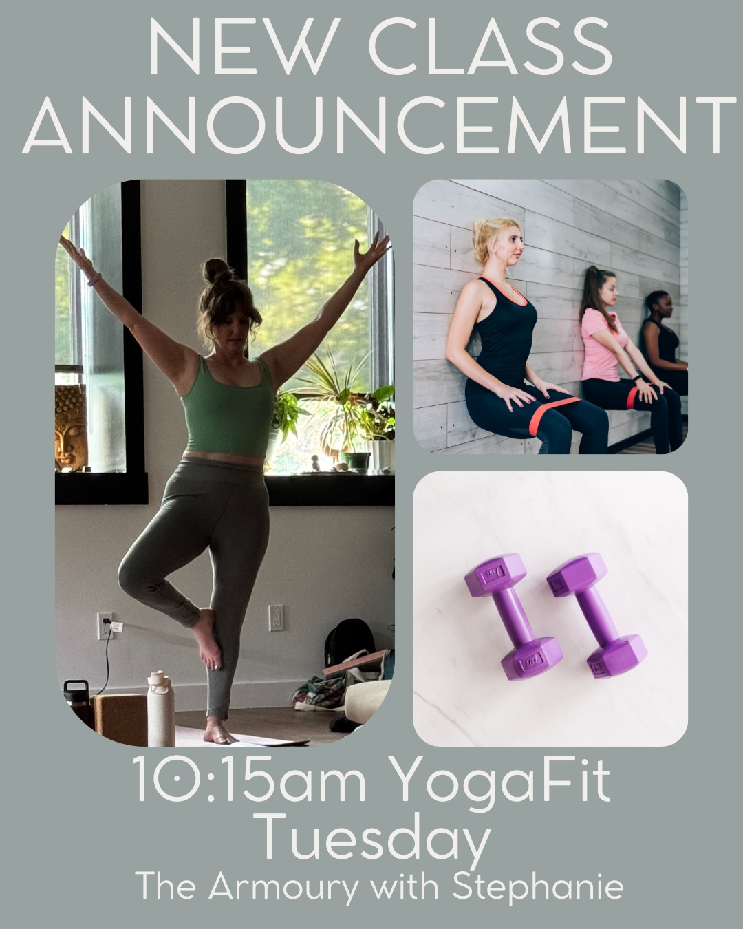 We are excited to welcome a new class to the schedule at The Armoury.
YogaFit with Stephanie
Tuesdays at 10:15 am
This upbeat practice blends traditional yoga poses with light weights, therapy bands, and Pilates balls to create a fun and effective strength-building experience. Expect mindful movement, a little challenge, and plenty of opportunity to build strength, stability, and confidence in your body.
Come have fun, move with intention, and explore a fresh way to experience yoga.
All levels welcome.
#serendipityyoga
#yogapec
#healthymovementyourway