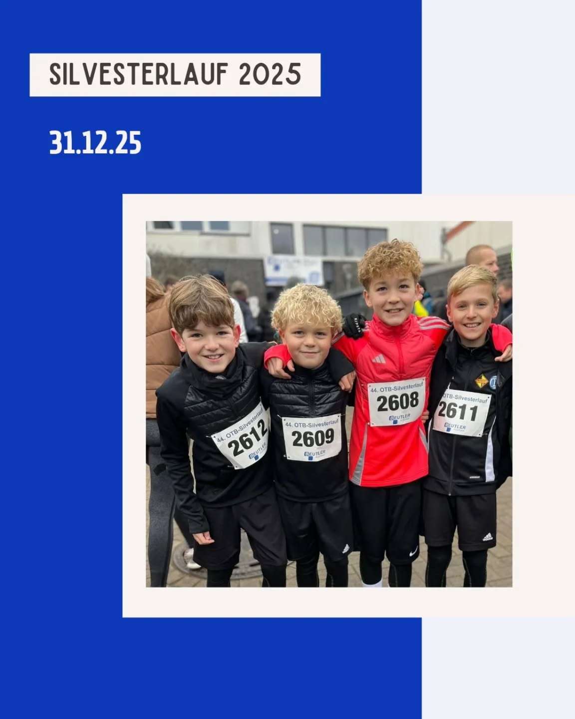 Auch unsere jüngeren Talente ließen es sich nicht nehmen, das Jahr sportlich auszuklingen. Auf der 5,6 km langen Kurzdistanz des @otb_osnabrueck Silvesterlaufs zeigten Jannik, Hugo, Otto und Vinzent beeindruckende Leistungen: Mit Zielzeiten zwischen 22 und 28 Minuten bewiesen sie echtes Stehvermögen. Ein toller Erfolg, auf den nicht nur die Athleten, sondern auch das Trainerteam stolz sein kann!
Ebenso motiviert präsentierten sich unsere Jüngsten beim Bambinilauf, die mit viel Freude und vollem Einsatz dabei waren. Ein riesiges Kompliment an alle – das war spitze!
#silvesterlauf #nachwuchs #weiterso #starkeleistung
@noz_de @sport_lich_unterwegs @otb_osnabrueck @stadtosnabrueck @stadtsportbund_osnabruck @activesportshoposnabrueck @katharina.poetter dabehrens @nlv_online @dlv_online @benmoellers @pumarunning