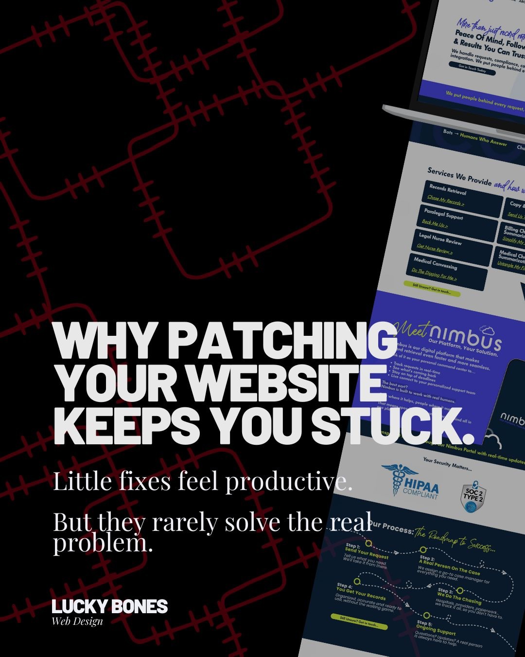 I see this all the time.
New button.
New font.
Another plugin.
Another “quick fix”.
And somehow… nothing changes.
If the foundations are off, patching won’t move the needle.
It just delays the inevitable.
Sometimes growth requires a proper reset.
Not more sticking plasters.
