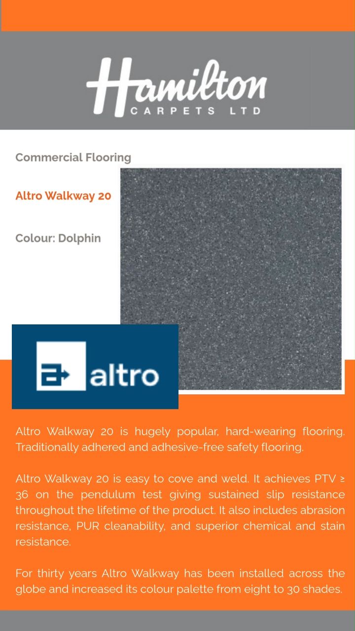 *Friday Favourite*
Fresh, functional, and built for busy spaces 👣
These office breakout areas at a huge logistics company supplied and fitted by Hamiltons - features Altro Walkway in Dolphin — a smart flooring choice that combines slip resistance, durability, and a clean modern look. Perfect for high-traffic zones where safety, comfort, and style all matter.
Designed to work hard, and look good doing it. 💼✨
👉 Thinking about upgrading your commercial flooring?
01277 658011 get in touch today to discuss the right solution for your space and traffic levels.