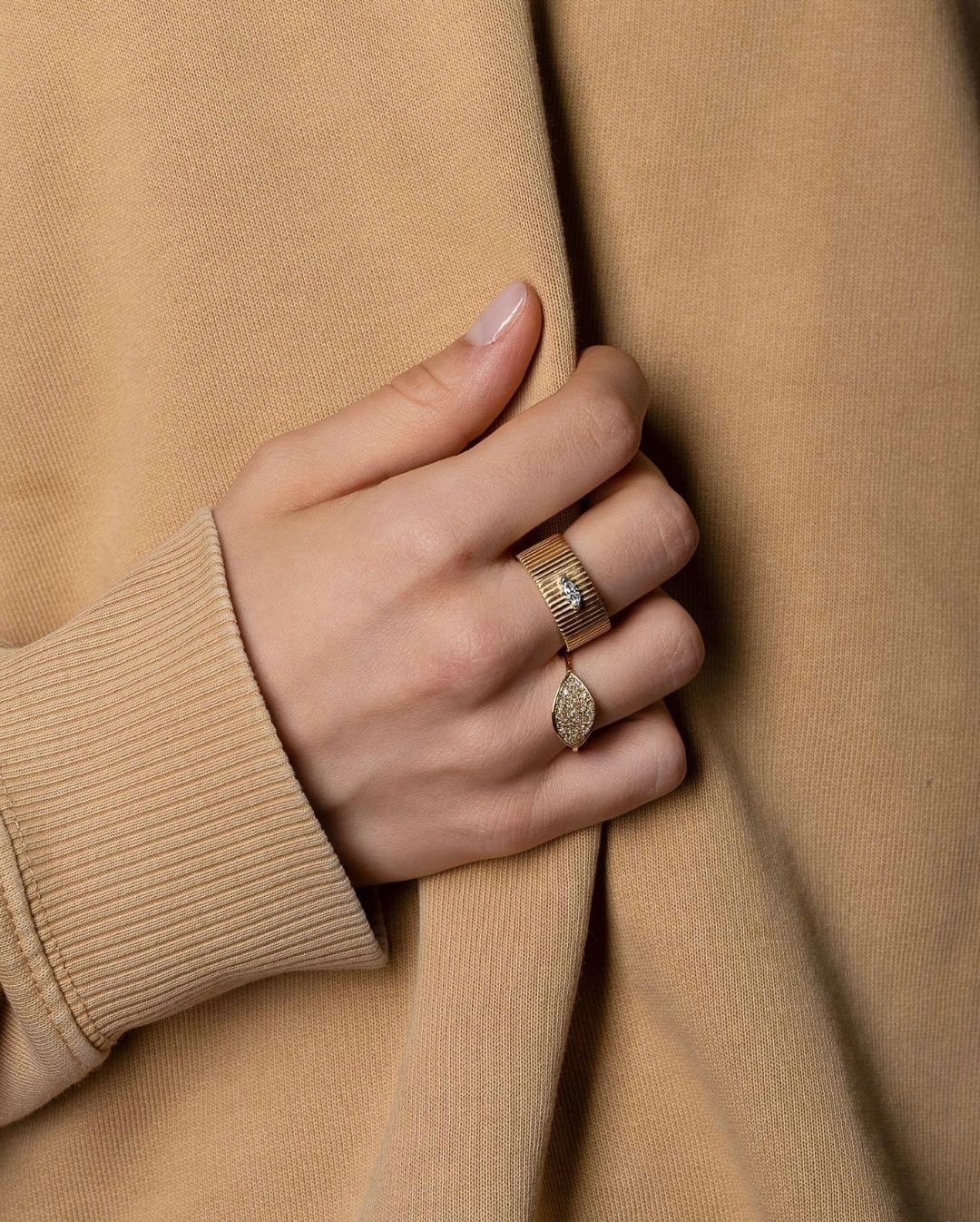 Moonlight ring and marquise Kion ring ✨ #fotinipsarouli #fotinipsaroulijewellery #finejewelry #handmadejewelry #ring