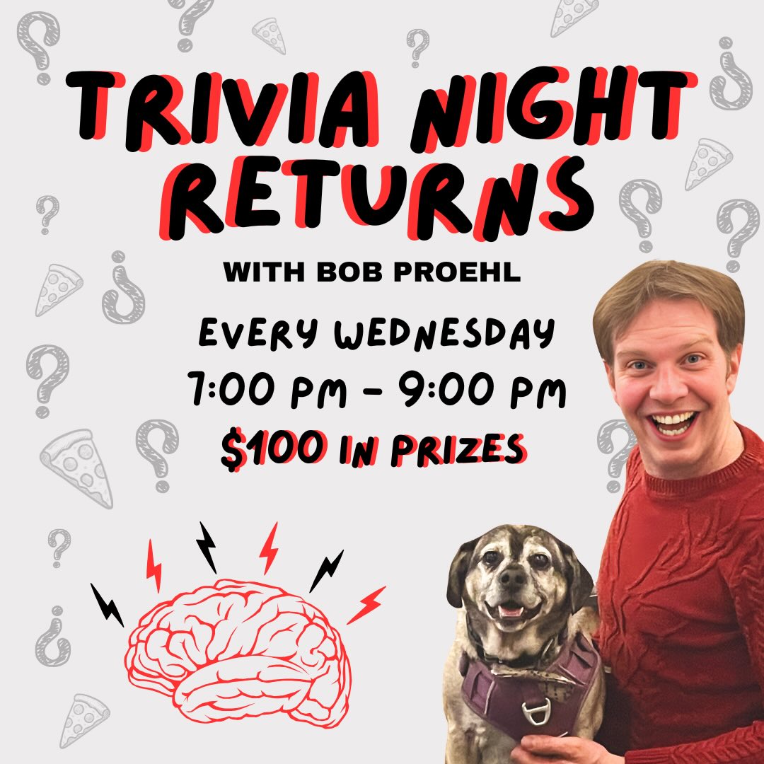 Trivia Night is BACK for 2026! 💥
Join us every Wednesday night with @bobproehl hosting the questions you love - plus the return of Franco’s Pizza to keep you fueled. 🍕🍻
Grab your buddies, beers, and brains, and let the games begin! See you tonight!
#liquidstatebeer #liquidstatebrewing #trivia #trivianight #pizza #francospizza #drinklocal #craftbeer #ithaca #ithacany #ithacaevents #localbeer #thinknydrinkny