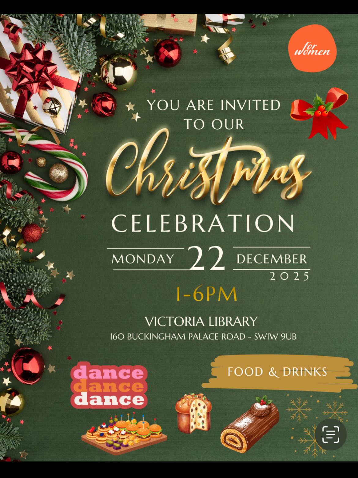 ✨ And here we go… a little glimpse into our Christmas Party! ✨
We were truly excited — and deeply moved — by the amazing turnout. Seeing so many women join us reminds us how much our community values these moments of togetherness and connection.
The decorations, the atmosphere, the food, the music and the entertainment were all vibrant and joyful, creating a space where every woman felt encouraged to take part, smile, dance, and celebrate together. 💛🎄
And as a special surprise, we had a Zumba facilitator join us — and the groove was HIGH! 💃🏽🔥 The room was full of energy, laughter, and movement, and no one could stay sitting for long!
We closed the day with a heartfelt message from our two Directors to thank everyone for being part of FOR WOMEN, and as a small token of our appreciation, each woman received a little goodie bag on her way out. 🎁
Thank you to every single woman who made this day so special — this is what togetherness looks like. 💛#ForWomenCIC #Togetherness #Community #ChristmasParty #WomenSupportingWomen