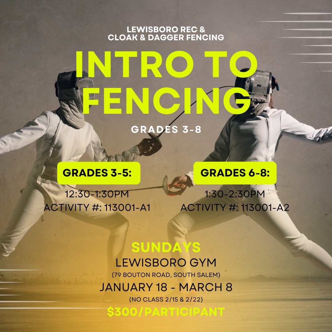 ๐คบ Join us on Sundays starting January 18th for an Intro to Fencing class with Cloak & Dagger Fencing at LES for Grades 3-8! ๐คบ