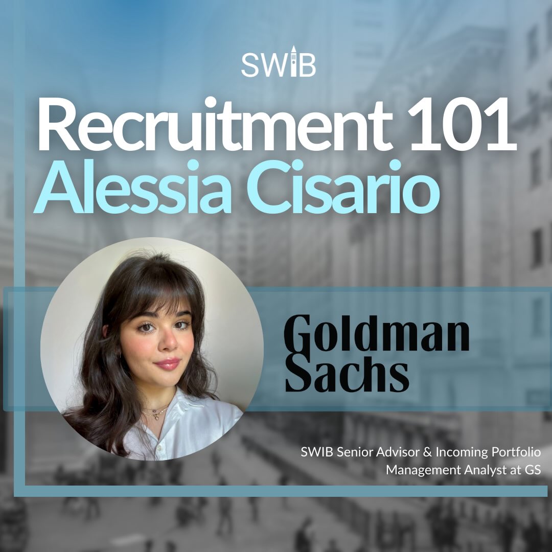 As we prepare for Spring recruitment in the coming weeks, we’re excited to share what makes recruitment and membership in SWIB so special through our Recruitment 101 series. Today, we’re spotlighting Senior Advisor, Alessia, who joined us last semester as an ELP Associate and is incoming at Goldman Sachs as a Portfolio Management Analyst.
