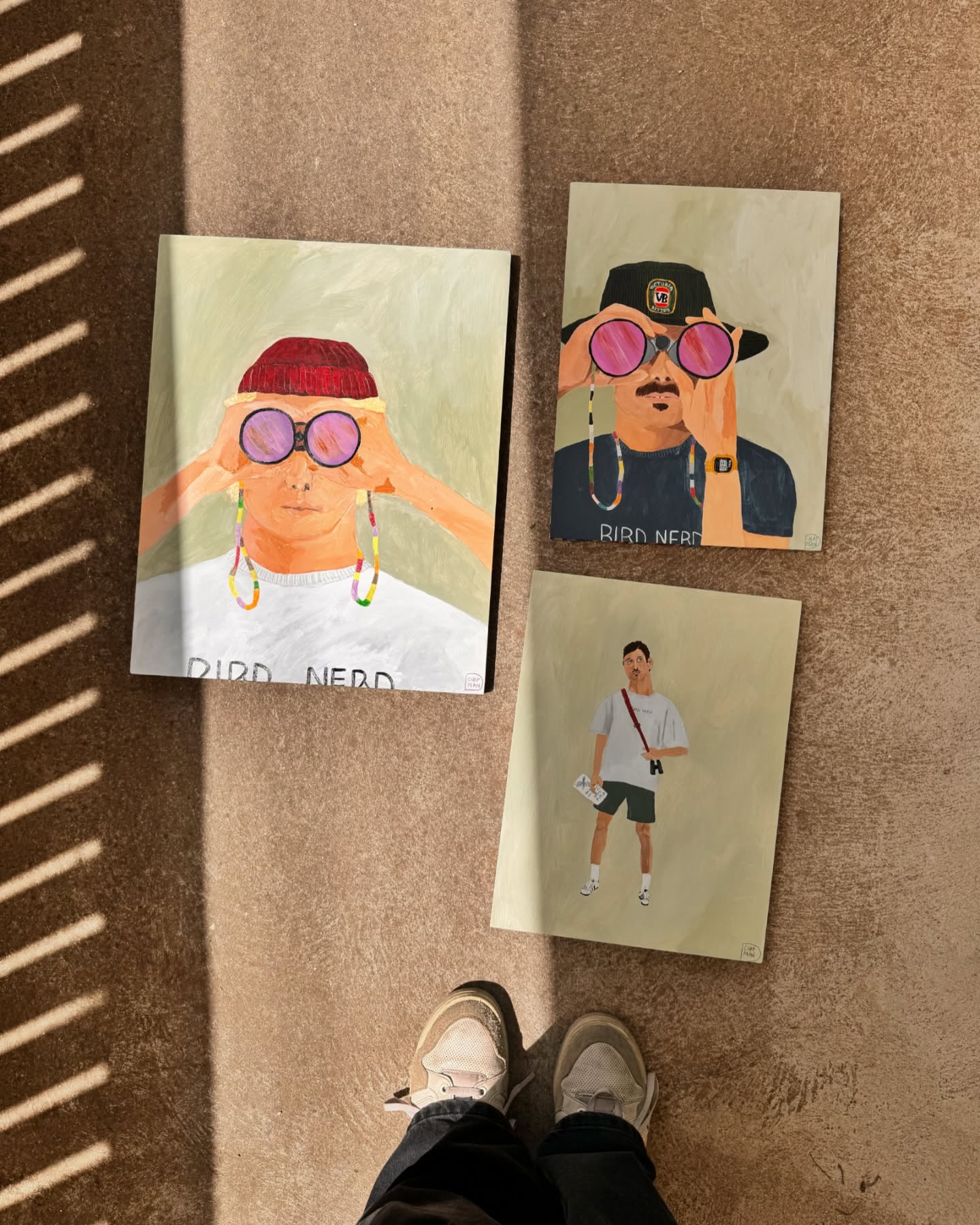 Casting shadows 🌞 BIRD NERDS you’re going to see a lot more of these this year and birds of course. The one on the left started it all a gift for a friend that now hangs proudly in his home. The two on the right are available to purchase DM if you’re interested. 💛✨