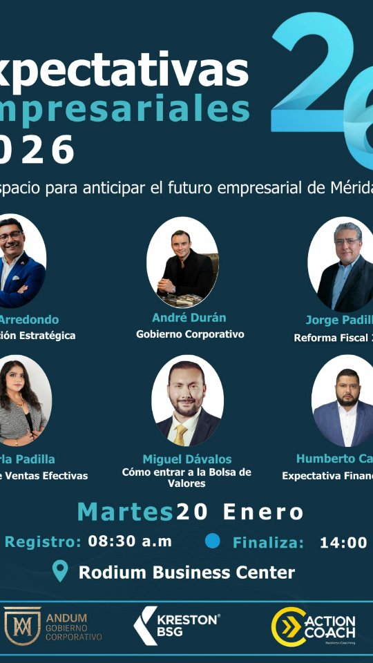 Si eres empresario en Merida, ya estás pensando en cómo vender mejor en 2026.
No es una opción, es una necesidad para crecer y sostener tu negocio.
Este martes 20 de enero, en Expectativas Empresariales 2026, trabajaremos los temas clave que van a marcar la diferencia este año, y yo estaré compartiendo Técnicas de Ventas Efectivas, prácticas, humanas y aplicables desde el día uno.
Este evento es para quienes ya decidieron dejar de improvisar y empezar a vender con estrategia.
📍 Rodium Business Center
🕣 Registro: 08:30 a.m.
🕑 Finaliza: 14:00 p.m.
👉 Asegura tu lugar y regístrate hoy.
Nos vemos ahí.
#mérida #expectativasempresariales #actions
