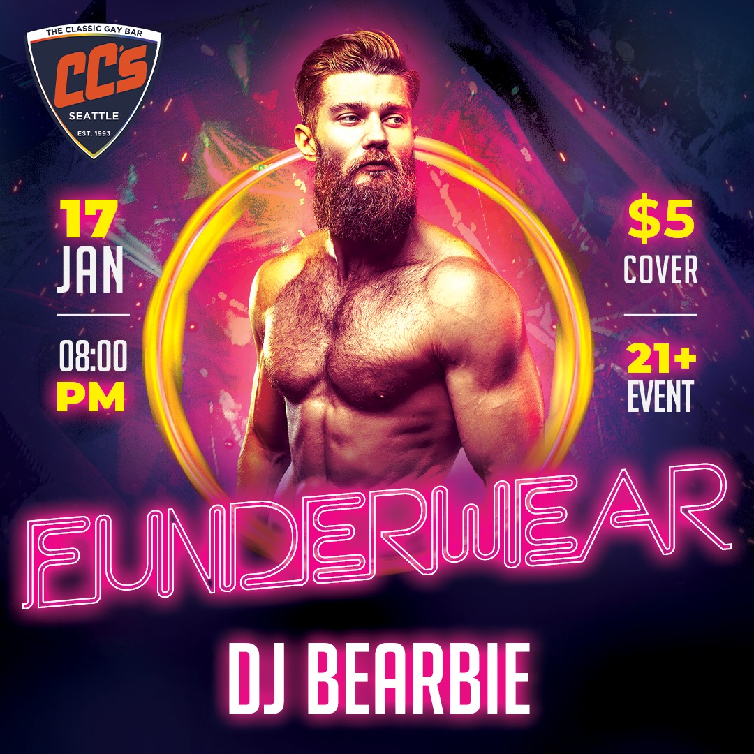 Featuring: DJ Bearbie @bearbiexb
Every 3rd Saturday is Funderwear. No Dress Code, but underwear is encouraged!
Cover: $5 Cash or Card at the door.