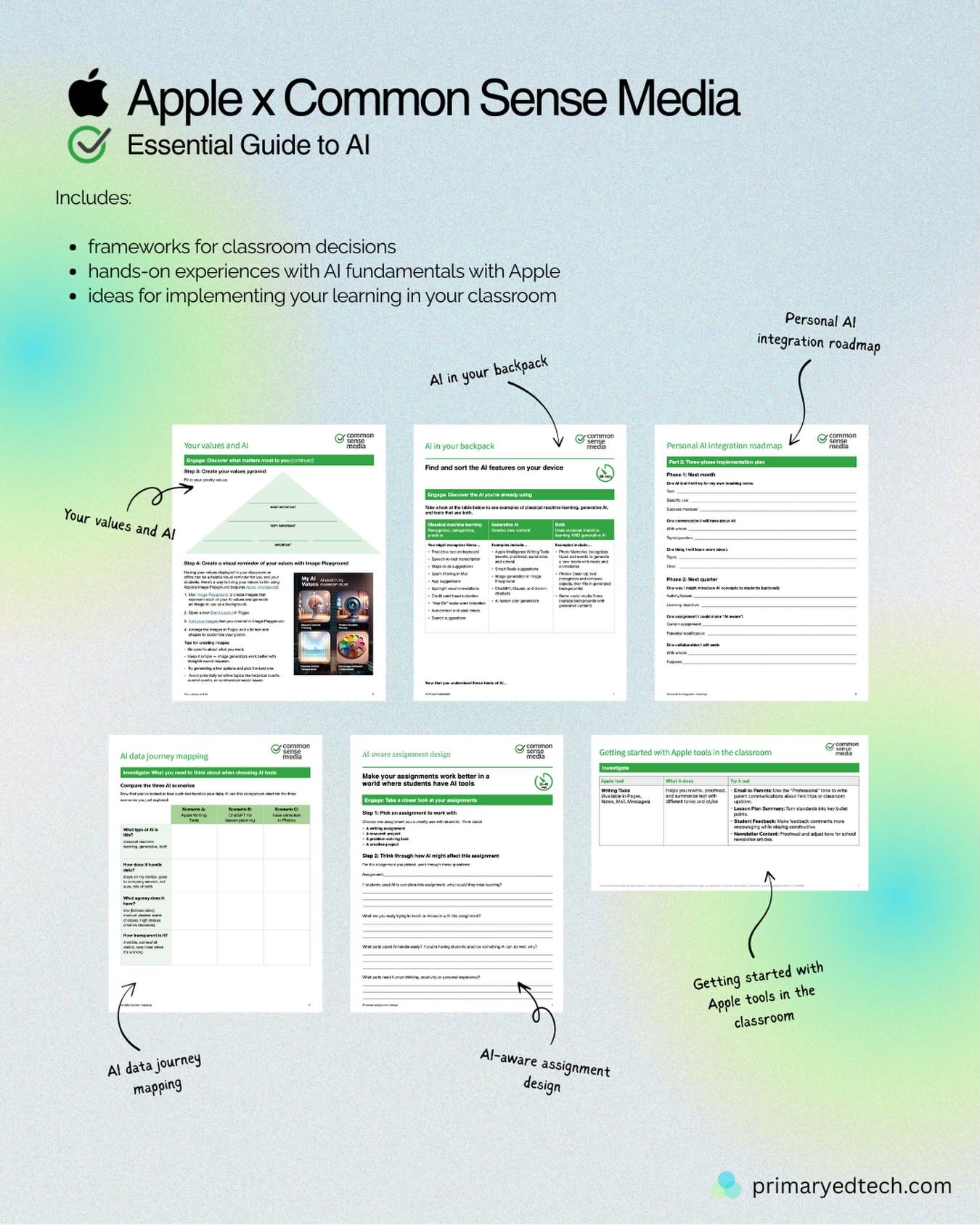 This Apple × Common Sense Media Essential Guide to AI is a great practical resource for teachers.
It helps you:
✔️ make thoughtful classroom decisions about AI
✔️ understand the AI tools already on your Apple devices
✔️ design AI-aware assignments
✔️ plan realistic next steps for your own context
These guides work brilliantly as reference points for teachers and can even be adapted for use with students.
#AIinEducation #EdTech #PrimaryTeachers
#DigitalLearning #AppleEDU