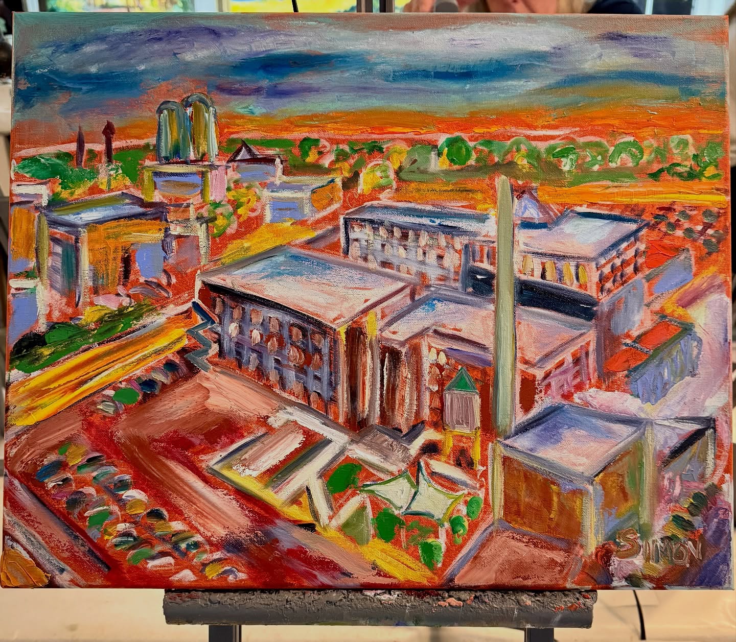 A Birds Eye view of Congdon Yards in High Point. Jan, 5, 2026…. A new year begins.
Cityscape at sundown…
#horizon #urbanscape @congdonyards @theloftcongdonyards @visithighpoint #colour @garysimonci #impressionism #sunset #oilpainting #instart