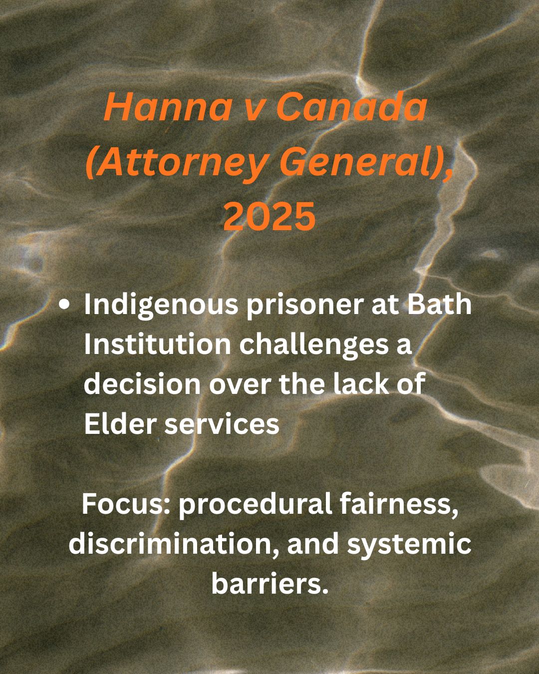 Congratulations to lawyer and advocate, Paul Quick, on a win for transparency last month.
Hanna v Canada (Attorney General), 2025, FC 2007 – 2025-12-18, signals that systemic grievances cannot be neutralized through administrative closure. Where patterns of harm align with national findings, correctional authorities must confront, not manage, the problem.
The denial of Elder access undermines statutory, constitutional, and reconciliation commitments. The decision affirms that culturally grounded services are central to lawful incarceration, not optional enhancements.
This case exposes how internal grievance processes can obscure, rather than reveal, institutional wrongdoing. By relying solely on CSC’s own records and plans, the SAC avoided testing the truth of serious allegations. The Court’s decision affirms that transparency requires independent scrutiny, not internal self-validation.
Accepting allegations as “potentially discriminatory” while refusing to investigate them hollowed out accountability. The ruling makes clear that action plans are not evidence, and that compliance cannot be presumed where systemic harm is alleged.
CSC directives explicitly require outside investigations in complex discrimination cases. This decision reinforces that policy cannot be selectively applied and that grievance mechanisms must function as real accountability tools, not procedural barriers.