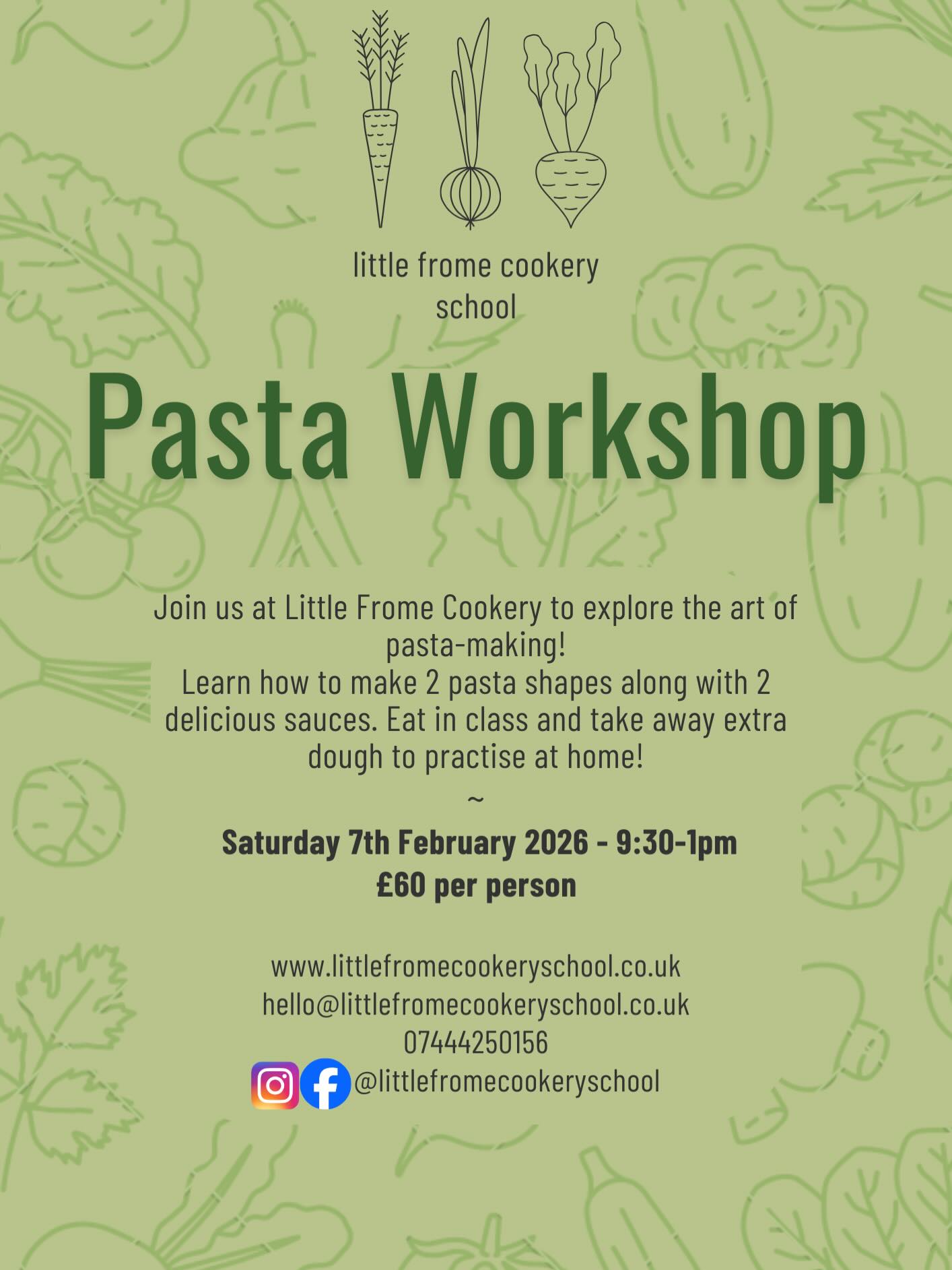 SOLD OUT!
Need something to look forward to?! How about a tasty bowl of comforting pasta?! 🍝
Join me for a plant-based pasta workshop!
Learn how to make 2 pasta shapes along with 2 delicious sauces. Eat in class and take away extra dough to practise at home!
📅Saturday 7th February
⏰09:30-1pm
💰£60 per person
Book via the website or drop me a message💙