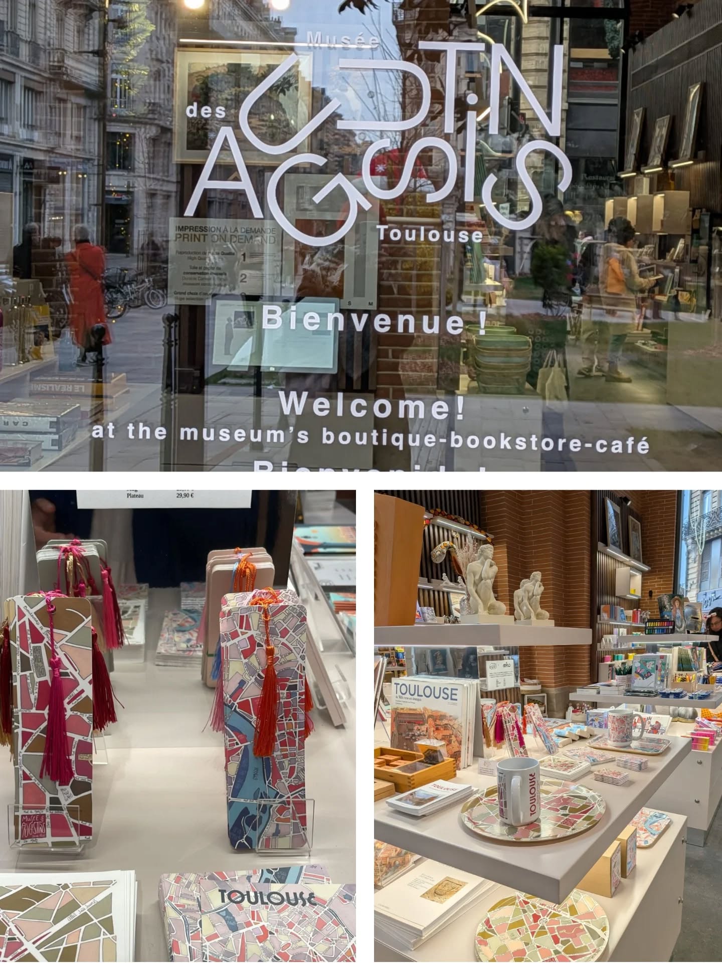 ✨ Nouvelle collaboration 2️⃣0️⃣2️⃣6️⃣✨
Pas eu le temps de partager ici cette belle collaboration avant la fin de l'année !!
C'est en effet le 19 décembre 2025, que le Musée des Augustins réouvrait ses portes après de grands travaux de rénovation.
Je suis très fière de partager un petit espace de la boutique (qui est magnifique 🤩) avec les collections TOULOUSE et SAINT-GEORGES 🩷🧡🤎
Affiches. Mugs, marques page et surtout les nouveaux plateaux ronds en bois !!
Merci @boutiquesmuseestoulouse pour votre confiance 🙏
Bye bye 2025 🤗..... Bonne année 2026 à vous 🥳☀️🔥⛄!!!
#toulousemaville #toulouse #museedesaugustins #illustratrice #museumshop