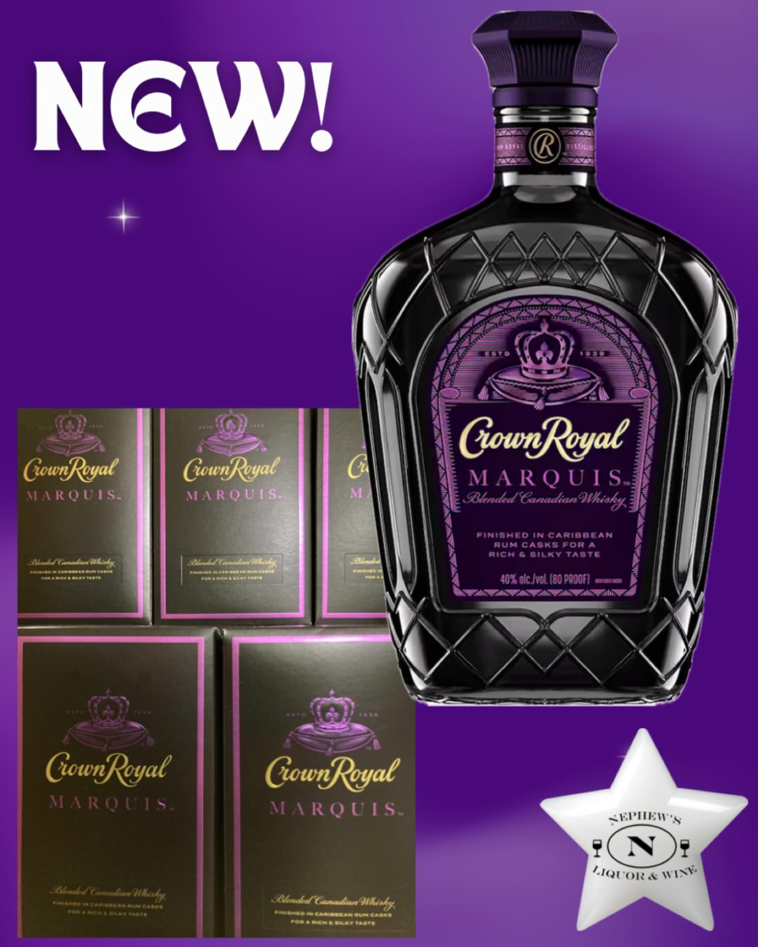 NEW!
💜CROWN ROYAL MARQUIS💜
“Finished in fine Caribbean rum casks, Crown Royal Marquis is an invitation to indulge in the unexpected. Artfully crafted by our master blenders, the result is a delicious whisky with rich notes of honey, brown sugar and vanilla. Delightful hints of date and fig give way to a smooth finish that’s unmistakably Crown Royal.”
#crownroyal @crownroyal #adirondacks #upstateny#vermont#champlainny#upstateny#lakechamplain#montreal#canada