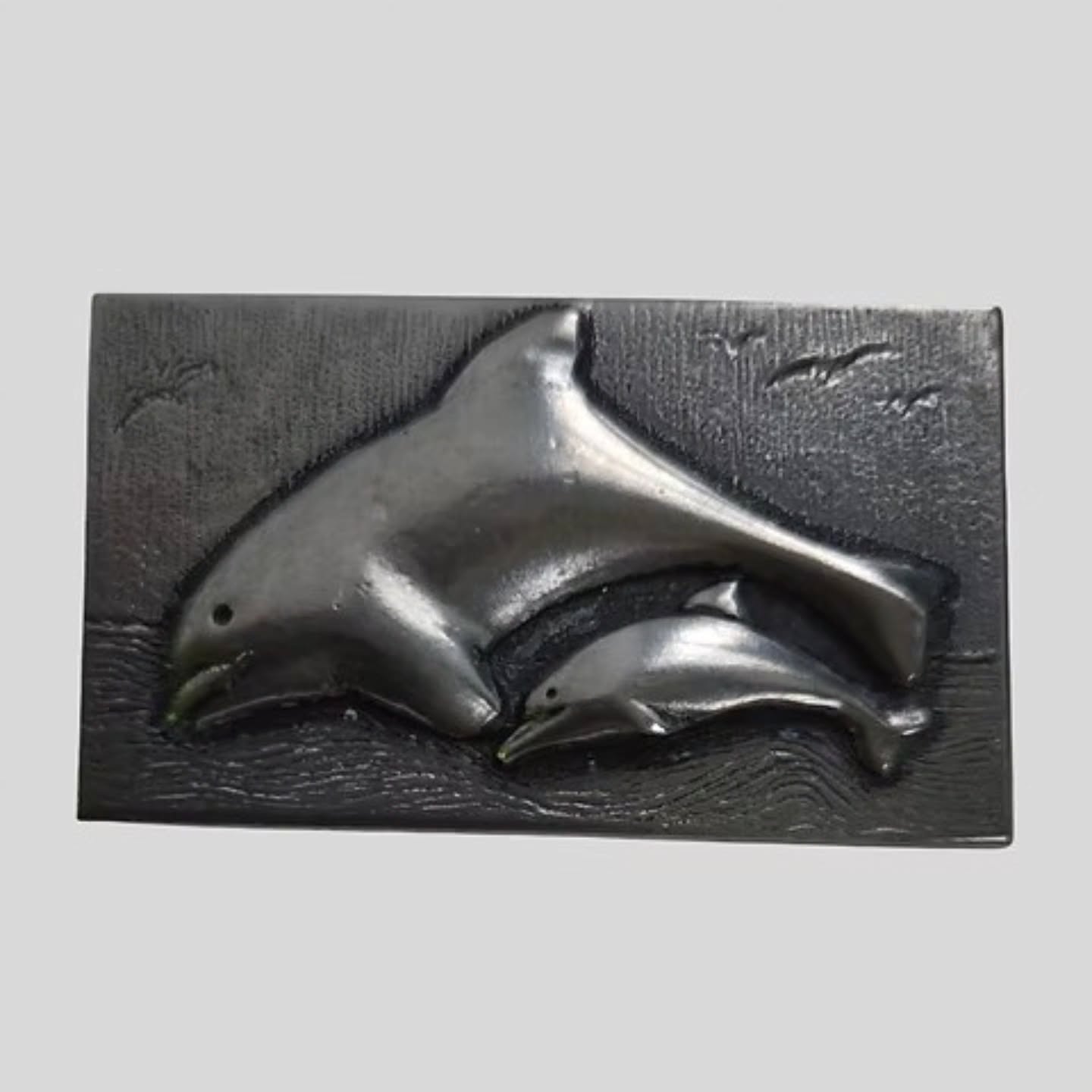 Vintage Newfoundland Pewter Dolphin Brooch Pin – Mother & Calf Sea Life | https://share.google/N3I6ZAbgtRRmuioXB
