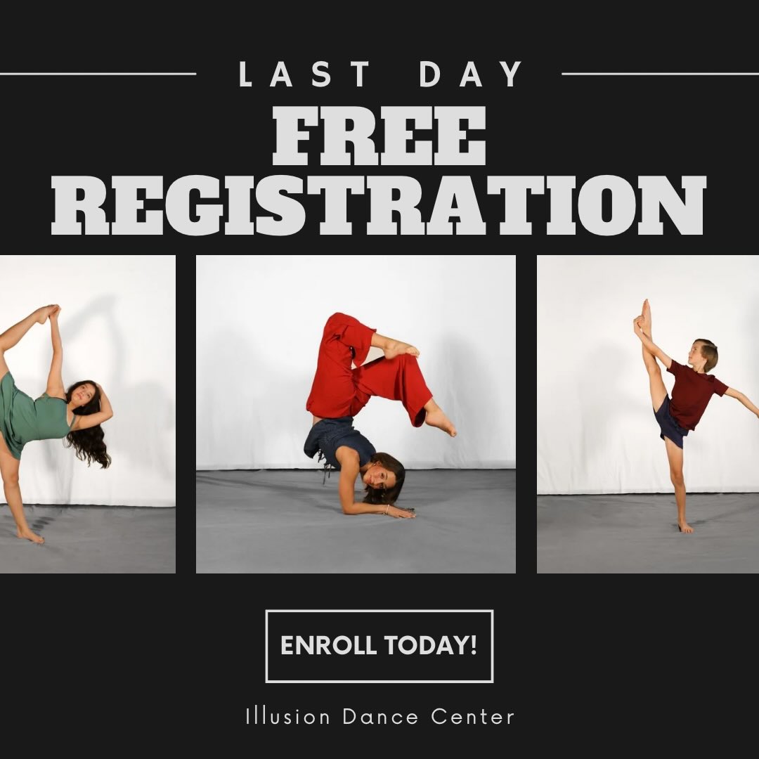 Today is your LAST CHANCE for FREE Registration⭐️
Starting tomorrow, Registration is 50% off!
Register online or by contacting the studio💜
We are out of office today, so the best way to contact us will be through email and/or social media.