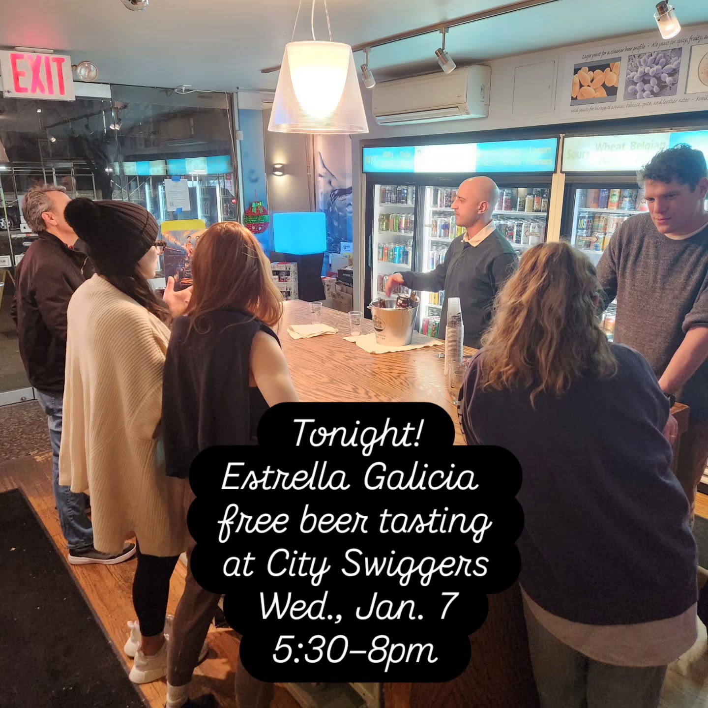 Estrella Galicia
free beer tasting
at City Swiggers
Wed., Jan. 7
5:30–8pm
SAMPLING:
• Especial Lager
• 1906 Reserva Bock
• Sin Gluten (gluten-free) Lager
• 0,0% N/A Lager
@cityswiggers #cityswiggers #craftbeer
#craftbeerlover #craftbeernyc #nycbeer
@estrellagalicia @estrellagalicia00 estrellagalicia estrellagalicia00