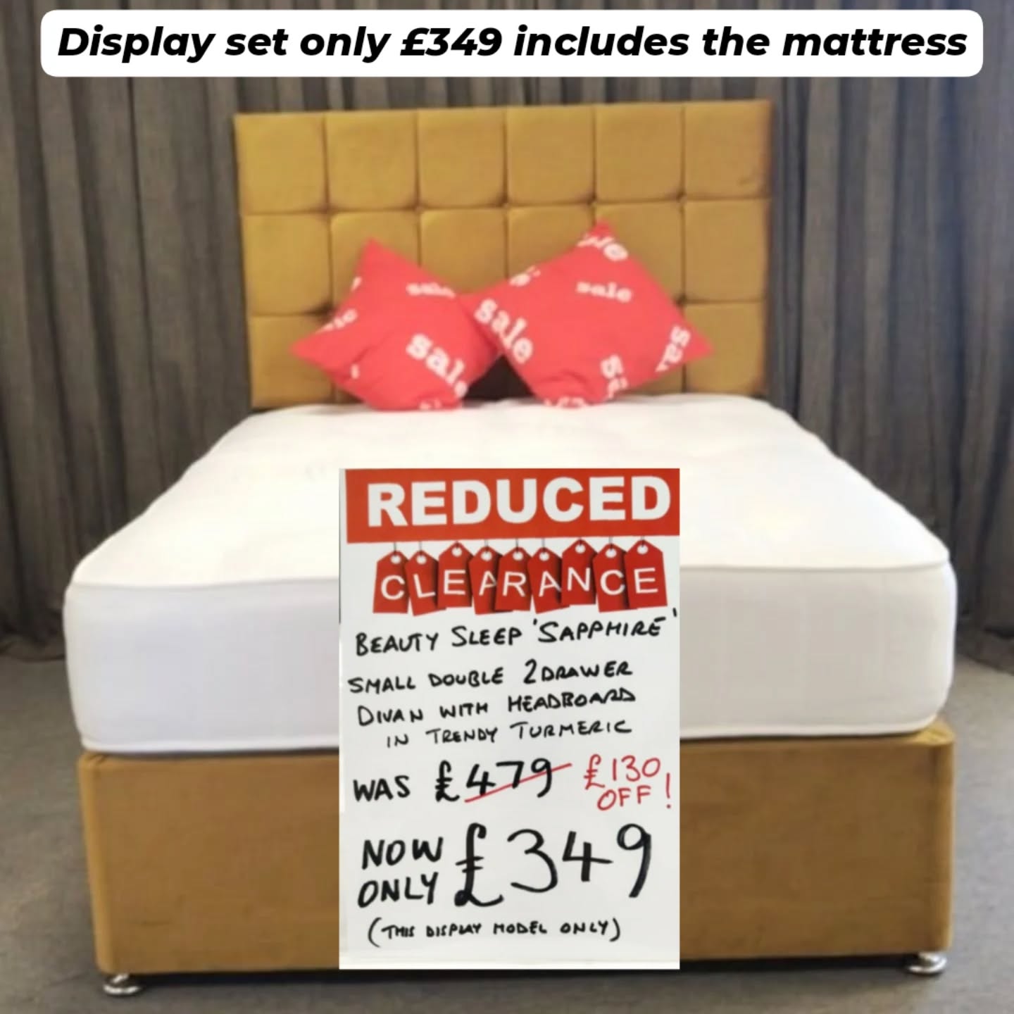 One only display model. Grab a bargain! Small double (4ft)