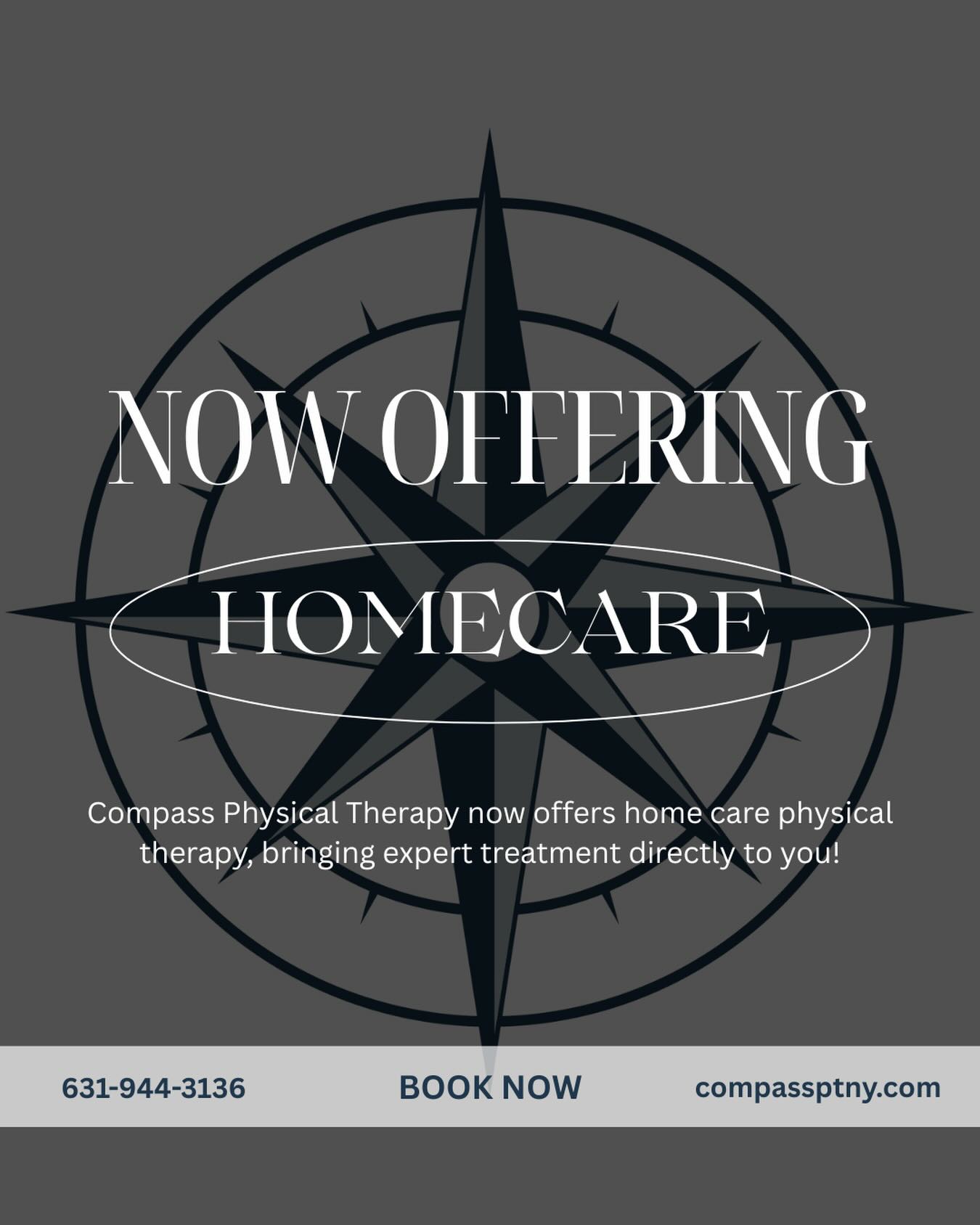 Can’t make it into the clinic? We’ll come to you! 🏠
Compass PT now offers in-home physical therapy throughout Long Island - bringing quality care right to your door. 🚪
If you or someone you know needs home care physical therapy, give us a call!
☎️ 631-944-3134
#compasspt #physicaltherapy #homecare #homecarept