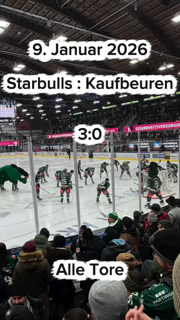 3:0 #starbullsrosenheim vs. #esvkaufbeuren am 9. Januar 2026 - Alle #tore - #teemupulkkinen #cjstretch