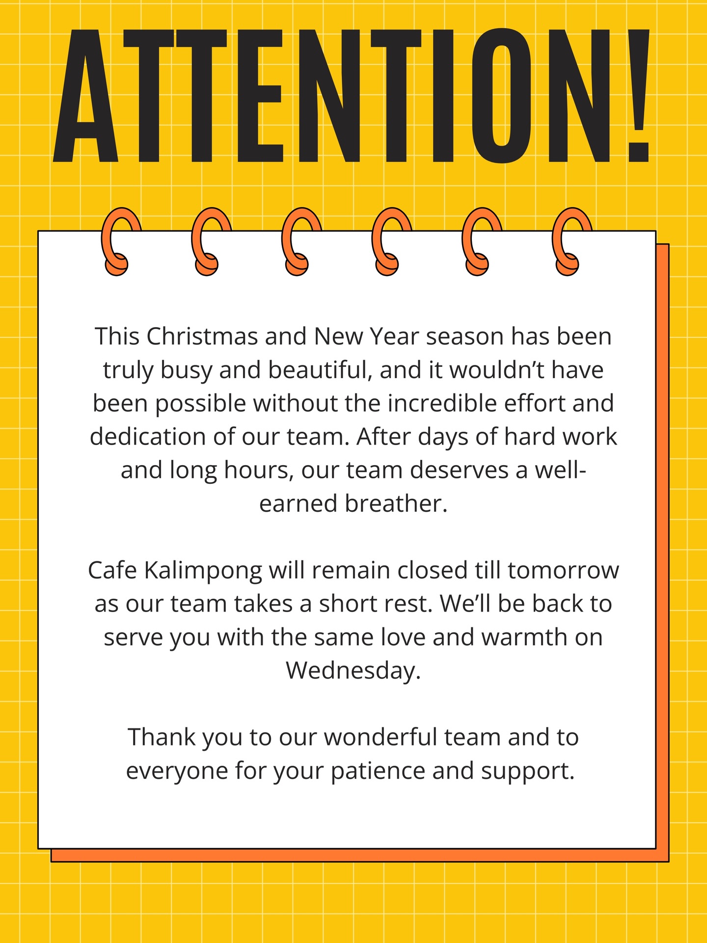 NOTICE
See you all on Wednesday