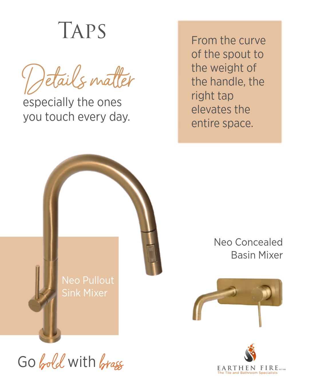 ✨ Details matter — especially the ones you touch every day.
From the curve of the spout to the balance of the handle, taps play a quiet but powerful role in how a space feels. Thoughtfully chosen finishes like brushed brass add warmth, character, and a sense of intention to your kitchen or bathroom.
When every detail is considered, the entire space comes together beautifully.
💬 Explore our range of statement taps and timeless finishes
📲 https://wa.me/263772204044
#NewYearNewSpace #DesignItBeautifully #EarthenFire #BathroomDetails #KitchenDesign #BrushedBrass #InteriorInspiration #DetailsMatter