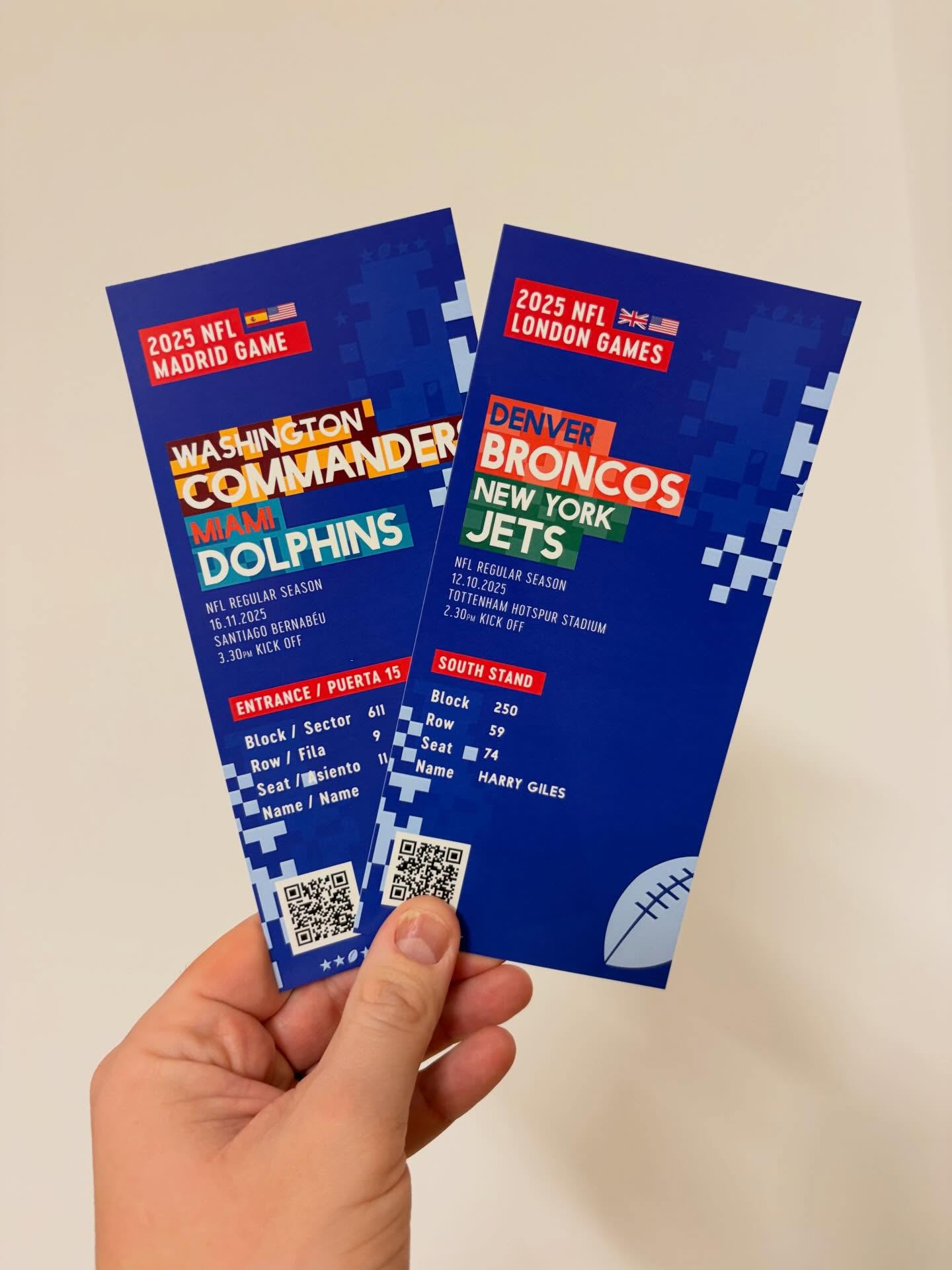 ๐ NFL International Series - stubs from the London, Berlin and Spain legs of the International Series #nfluk