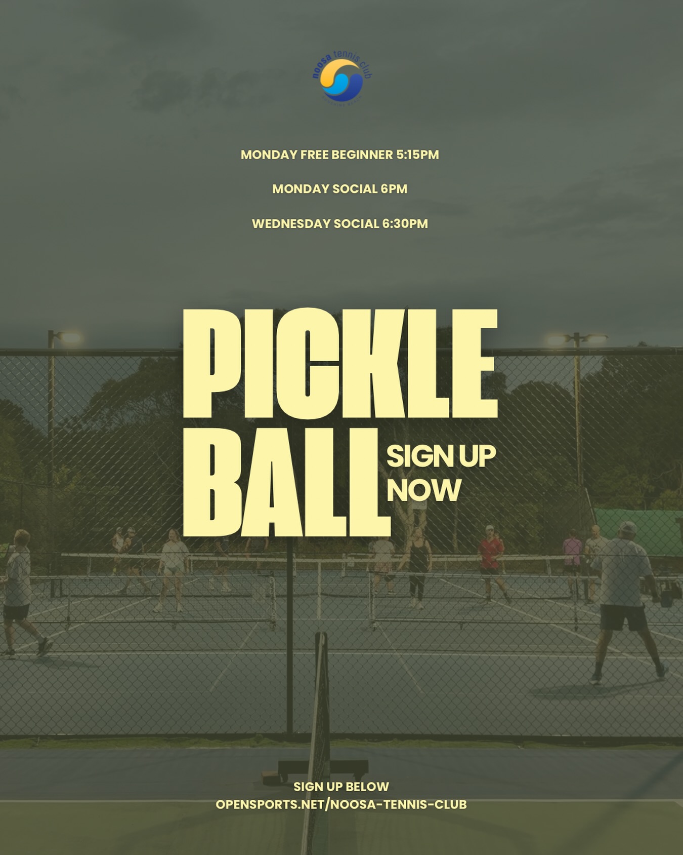 All of our Pickleball socials are back in action for 2026! Have you played before ? Join our FREE beginners session every Monday! See you on the court soon.
All bookings via OPENSPORTS app