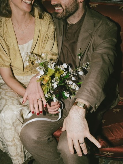 A big part of my work involves working with people and creating together. ✨Going back and forth learning about what their lifestyles are like and what they think is cool. The pieces that result in this work hold something greater than a piece that is mass marketed. The process of it coming together, the story of why and how are imbued in the metal and stone that is handcrafted in NYC. All part of the love story that gathers the marks of life over the years, the little nicks and scratches that create a patina and glow of a life filled with meaning. ✨
The rings that we made together with their stunning heritage diamond are now a part of these two humans beauty of a NYC love story.❤️ A simple hand carved setting with the diamond nestled in gold for her and hand carved wedding band of platinum for him. Couldn’t be happier for these two truly beautiful humans living their love story in this city we love so much. ❤️