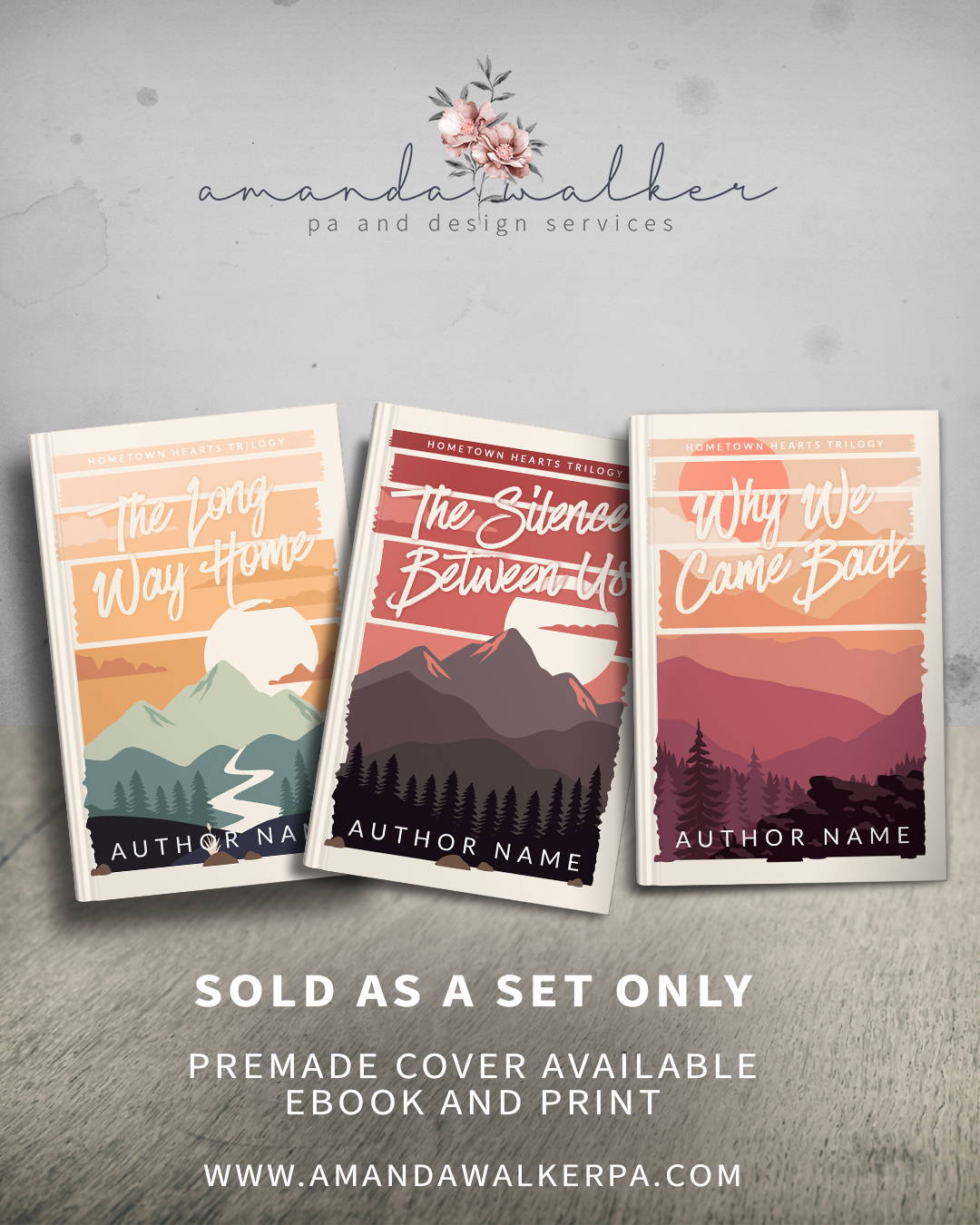 NEW NEW NEW
This premade cover set is now available! 🎉
EBOOK and PRINT INCLUDED
Discover more on my website:
www.amandawalkerpa.com/pre-made-covers
Interested in a custom cover? Feel free to send me a message, and we can discuss it! 😊
#PremadeCover #BookCovers #Premades
#GraphicDesign #RomanceCovers #RomanceBookCovers