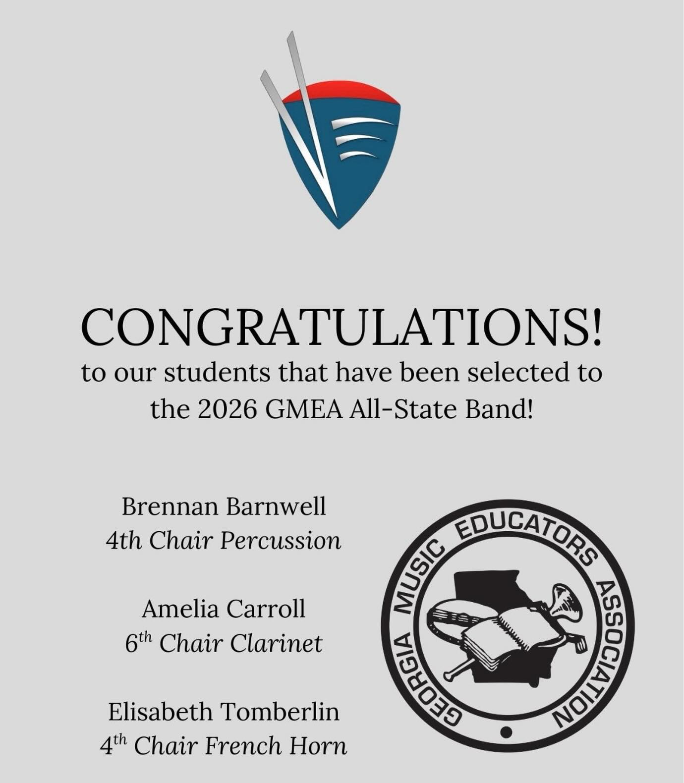 Congratulations to our ASB Students! Yay band!