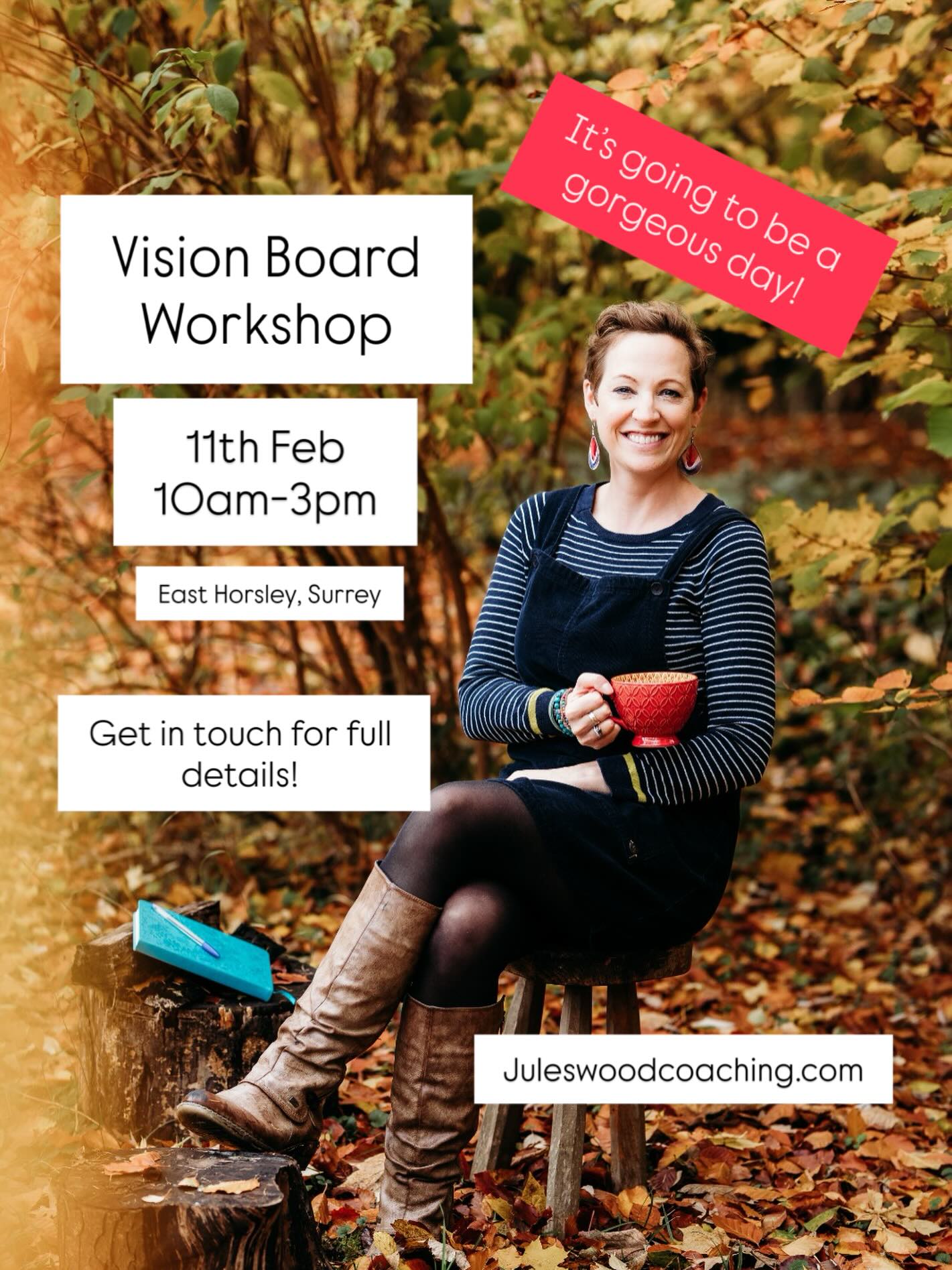 I’m hosting a cosy Vision Board Workshop on Wednesday 11th February in East Horsley, and I’d love you to join me.
We’ll journal, chat, get creative with beautiful magazines, drink endless cups of tea, enjoy a simple lunch and take a mindful walk in the woods. You’ll head home with a full heart and a Vision Board that truly reflects the year you want to create.
£55 including all supplies, snacks & lunch.
Message me to book your place. Or follow link in my bio, or book on my website. 💛
www.juleswoodcoaching.com