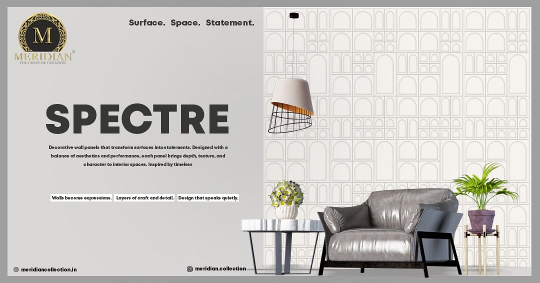 SPECTRE ✨ Where walls find their personality.
Bold solids. Clean lines. Endless possibilities. 🎨🖤
From modern homes to statement spaces, Spectre is designed to elevate every wall it touches.
👀 Pick your shade
📐 Choose your size
🏠 Visualize it in your space
Tap. Save. Explore.
Because your walls deserve more than ordinary. ✨
#SpectreCollection #MeridianCollection #WallPanels #InteriorInspo #ModernInteriors DesignDetails ElevateYourWalls