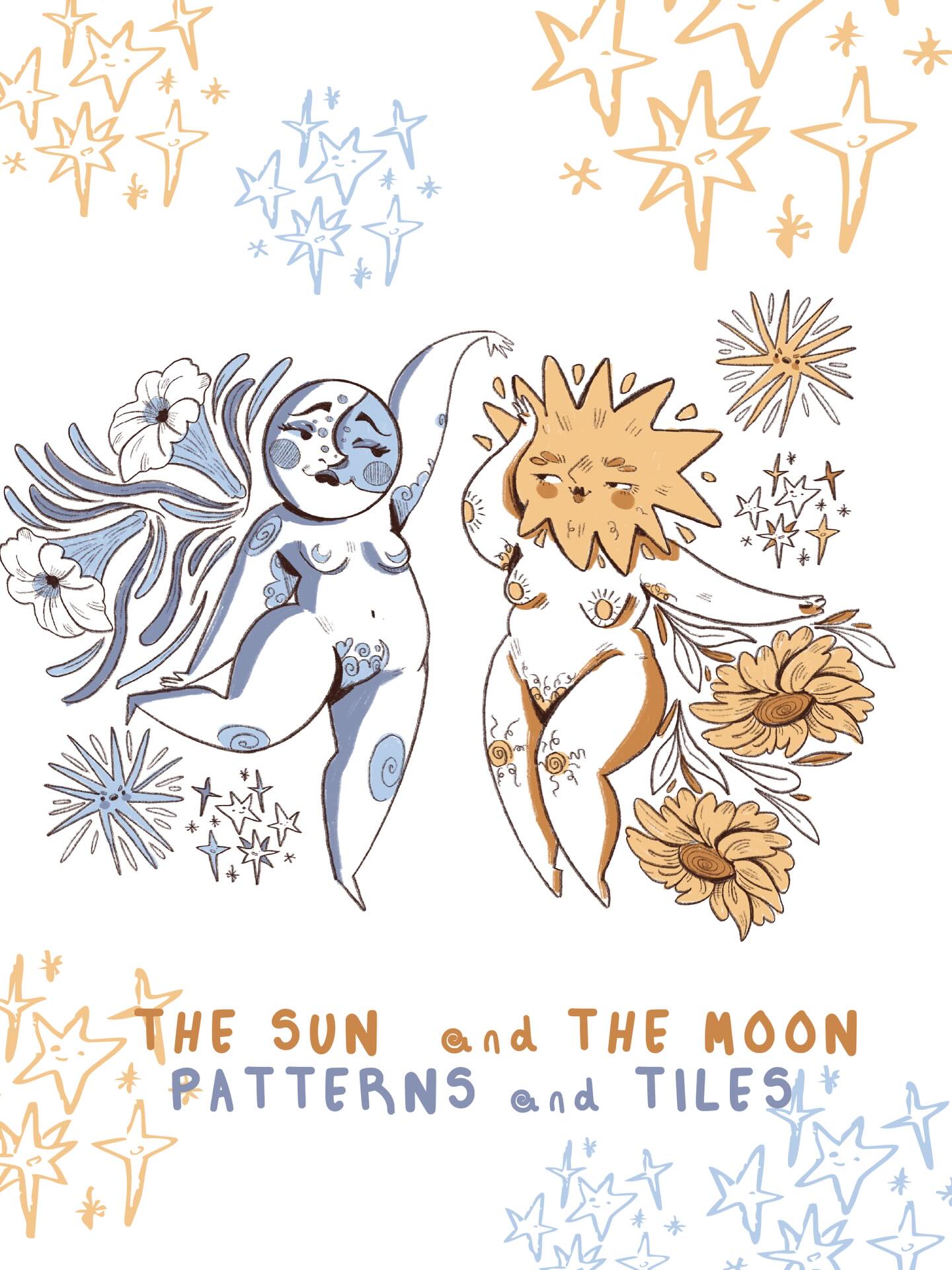I’ve been trying to explore ways to turn my illustrations into vectors without loosing the line texture. I had the sketches deep in my files and it felt fitting to utilise the doodles for practice.
#illustration #illustrator #sunandmoon