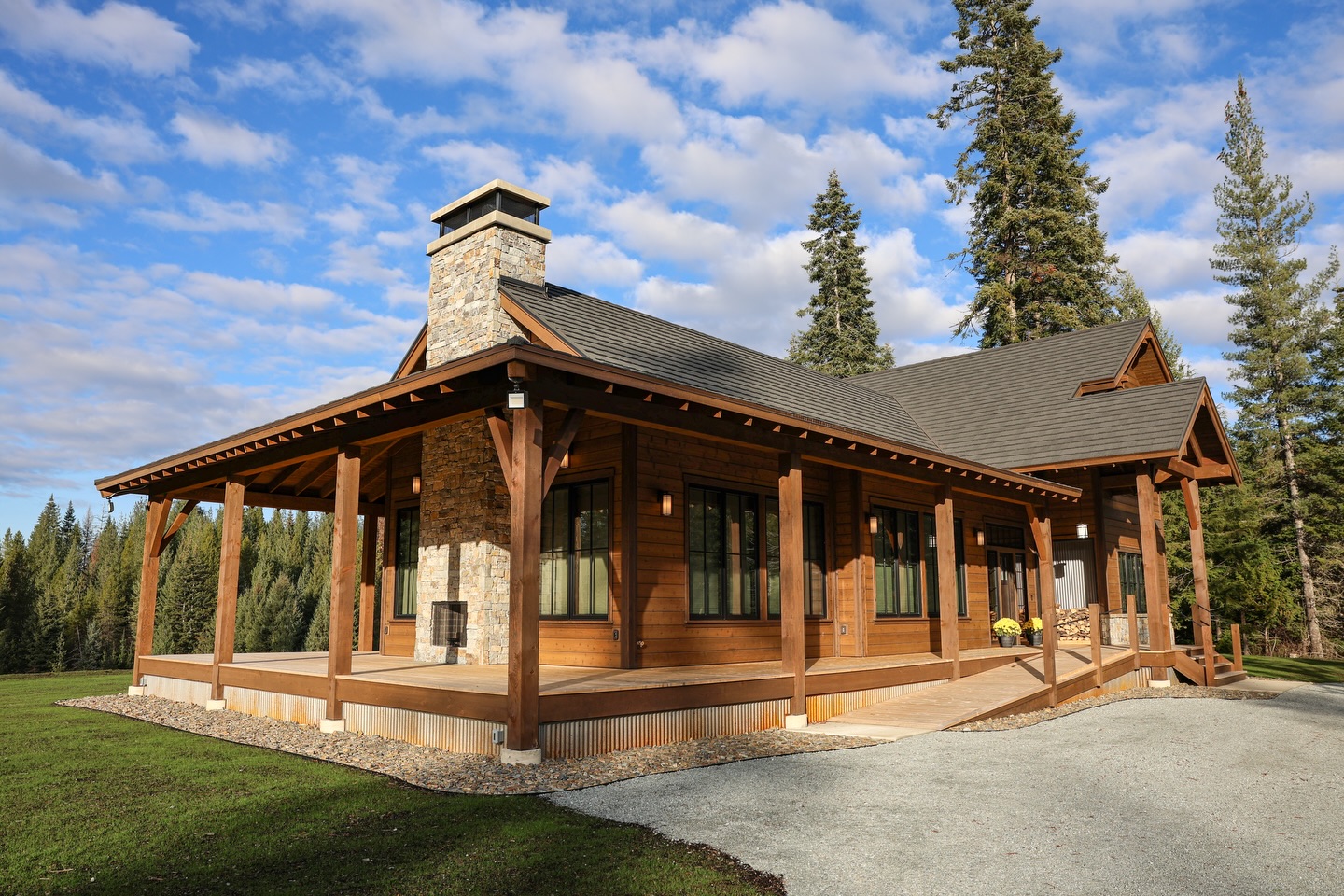 Warm wood tones, natural stone, and views that invite the outdoors in. This custom home was thoughtfully designed to balance comfort, craftsmanship, and connection to its surroundings—from the vaulted ceilings and statement fireplace to the expansive covered porch made for slow mornings and quiet evenings.
Every detail was built with intention and finished with care, creating a home that feels both elevated and welcoming.
#RameyConstruction #CustomHomeBuilder #NorthwestLiving #TimberAndStone #CraftedHomes Built To Last.