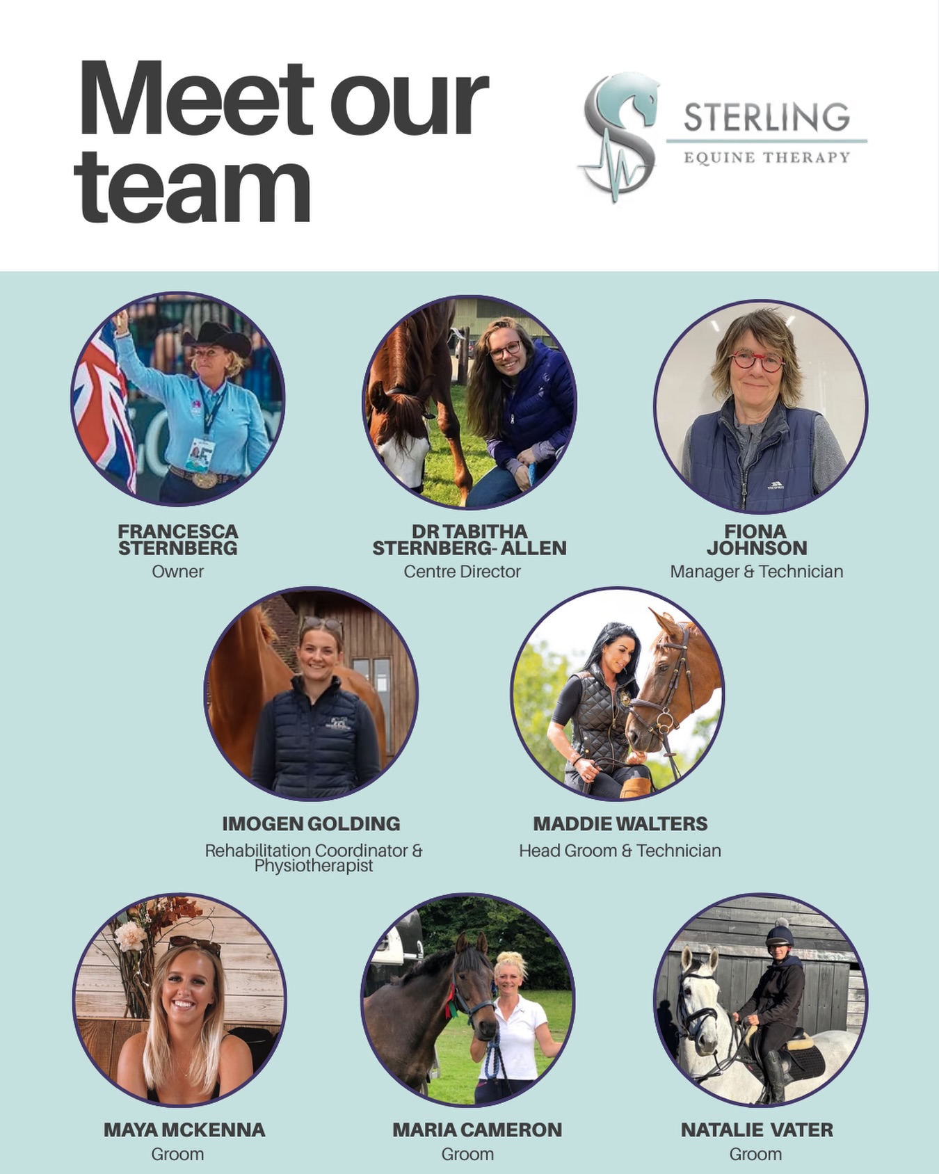 The New Year Sparks Fresh Introductions ✨
As we head into the New Year, we’re taking the opportunity to introduce the team behind Sterling Equine Therapy 🐴
A dedicated and knowledgeable group who work closely together to support every horse’s recovery, rehabilitation, and performance.
We invite you to take the time to get to know our team — their experience, passion, and commitment to equine wellbeing are at the heart of everything we do ❤️🩹🐴