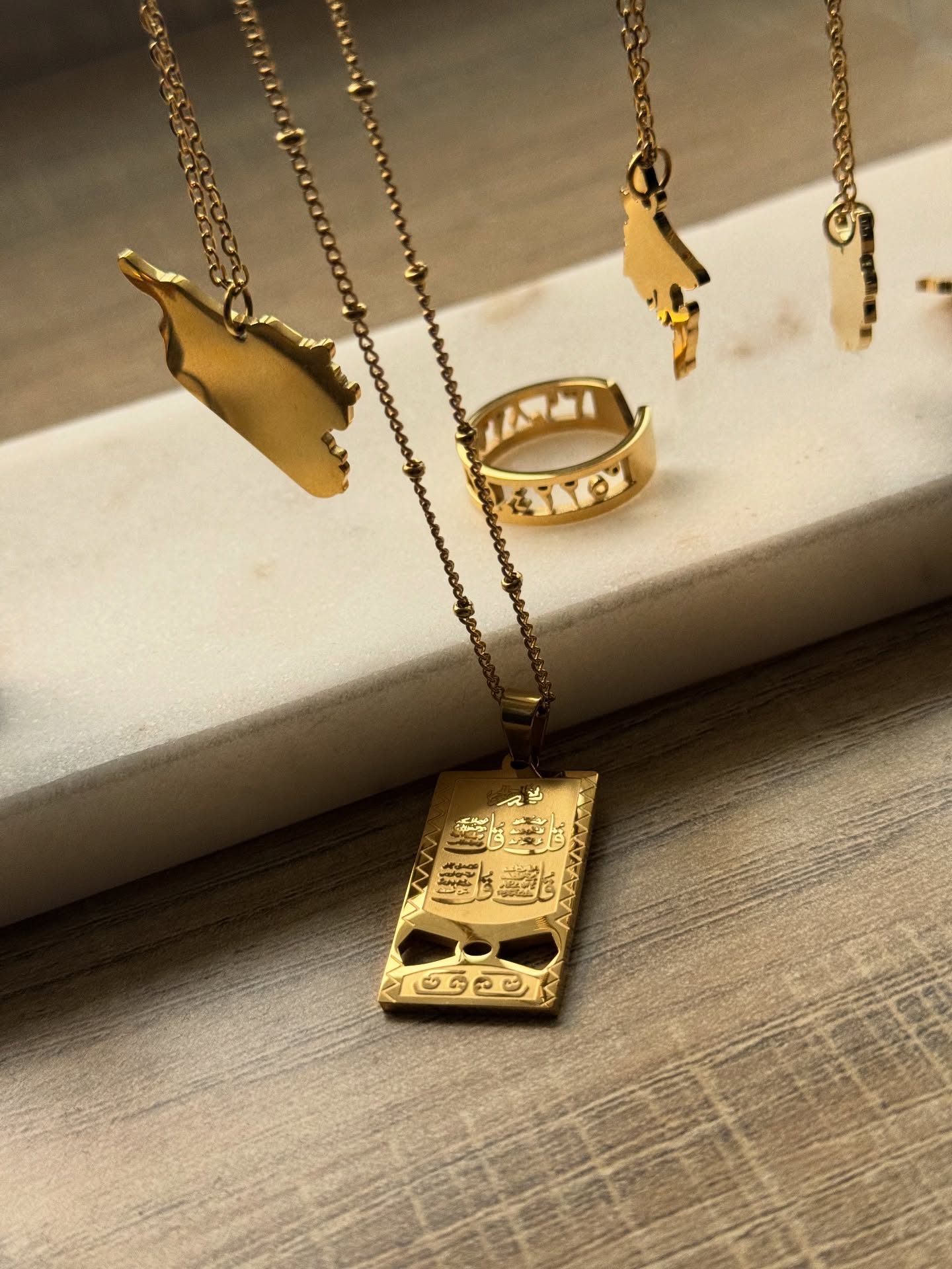 The 4 Qul Necklace. A quiet reminder, always with you.
Available in-store or via website. <link in bio>
#modesty #meaningful #jewellery #muslimah #quransayings #quranrecitation #quranquotes #hijab #hijabi #modestfashion