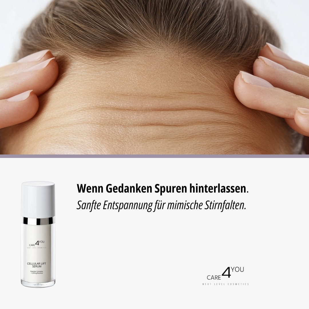 Unsere Mimik erzählt unser Leben.
Sie darf sichtbar sein - ohne dass sich Fältchen festsetzen müssen. Das Cellular Lift Serum wurde für genau diese Zonen entwickelt:
Stirn, Augenpartie & Mundwinkel - überall dort, wo Bewegung auf Haut trifft.
✨ Peptide zur sichtbaren Entspannung mimischer Fältchen
✨Feuchtigkeit & Zellschutz für ein glatteres Hautbild
✨Für eine Haut, die lebendig aussieht - nicht starr
#mimik #care4you #serum #antiaging #beauty