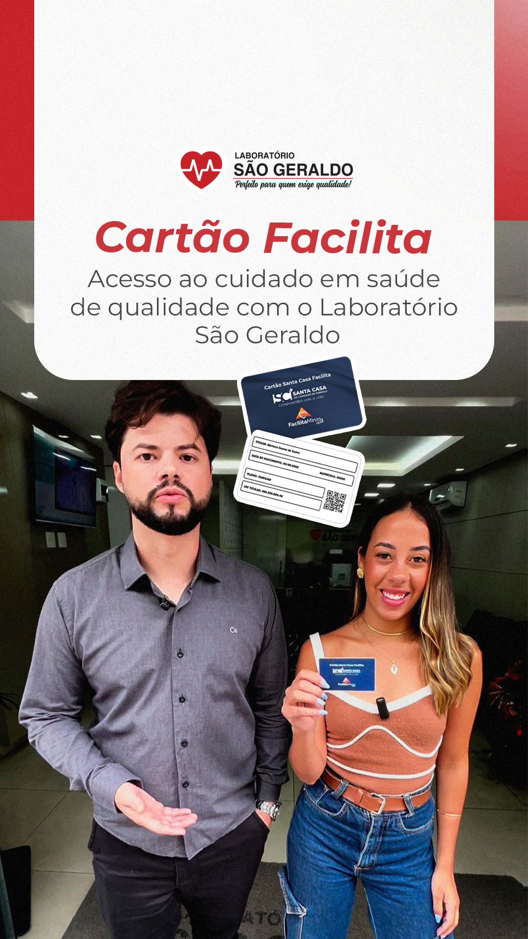 💫 O Cartão Facilita oferece acesso ao cuidado de qualidade a preços acessíveis, inclusive aqui no Laboratório São Geraldo!
Fale conosco e conheça como funciona essa parceria que prioriza o seu bem-estar.
Laboratório São Geraldo
Perfeito para quem exige qualidade!
💻Site: www.saogeraldolaboratorio.com.br
📬E-mail: contato@saogeraldolaboratorio.com.br
Encontre a unidade mais próxima de você:
📍 Unidade Formiga (Centro):
Rua Doutor Teixeira Soares, nº 335
Whatsapp: +55 (37) 99942-9783
Telefones: (37) 3322-3111 / (37) 3321-1425
📍 Unidade Formiga (Bairro Sagrado Coração de Jesus):
Av. Abílio Machado nº 368
Whatsapp: +55 (37) 9 9997-0900
Telefone: (37) 3321-1425
📍 Unidade Quinzinho:
Rua Lassance Cunha, 356, Formiga
Telefone/Whatsapp: (37) 9 9839-9914
Telefone: (37) 3321-1425
📍 Unidade Divinópolis (Bairro Niterói):
Complexo Saúde São João de Deus
Rua do Cobre, nº 800
Whatsapp: (37) 99934-6635
Telefone: (37) 3229-7706
📍 Unidade Santo Antônio do Monte (Nossa Senhora de Fátima):
Rua José Bonifácio, nº 94
Whatsapp: (37) 98823-9909
Telefone: (37) 3281-4177