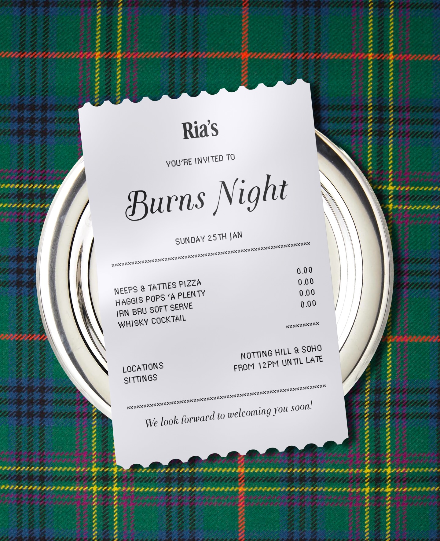 This year we’re leaning all the way in.
We will be hosting Burns Night the only way we know how: with good food, irn-bru on tap and an unapologetically Scottish amount of gluttony.
We’ve teamed up with our pals @bigkidicecream to bring you Irn-Bru ice cream (!!), alongside a whisky & Buckfast cocktail, our beloved haggis pops, and a haggis-neeps-and-tatties pizza pie that would make Rabbie himself shed a tear.
Sunday 25th January
12PM - Late
£35pp set menu
Both sites
Reservations only