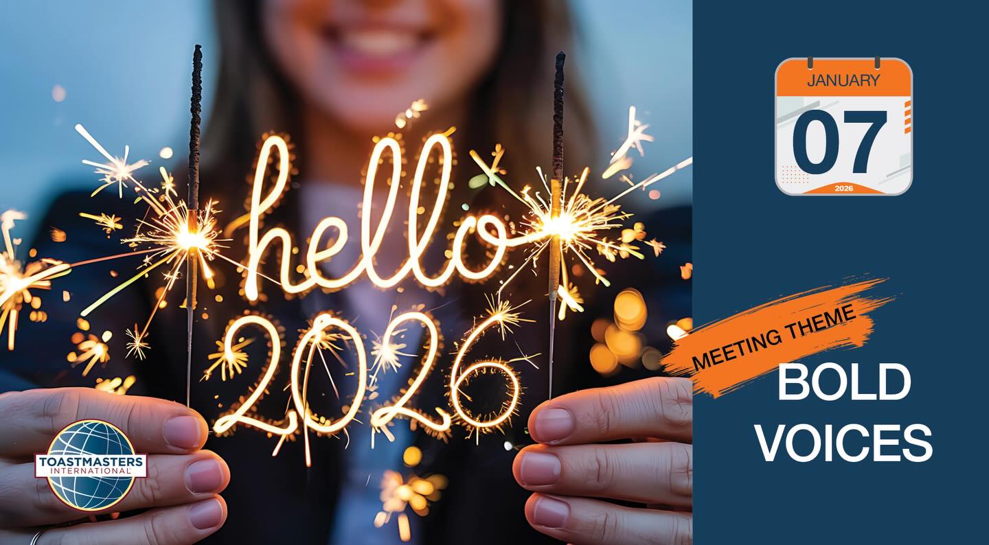 Bold voices aren’t born - they’re built. Start your year by practicing confidence in a supportive, global community.
Jan 7 from 7-9 pm pacific time Virtual. For Zoom link e-mail unicorntribetoastmasters@gmail.com